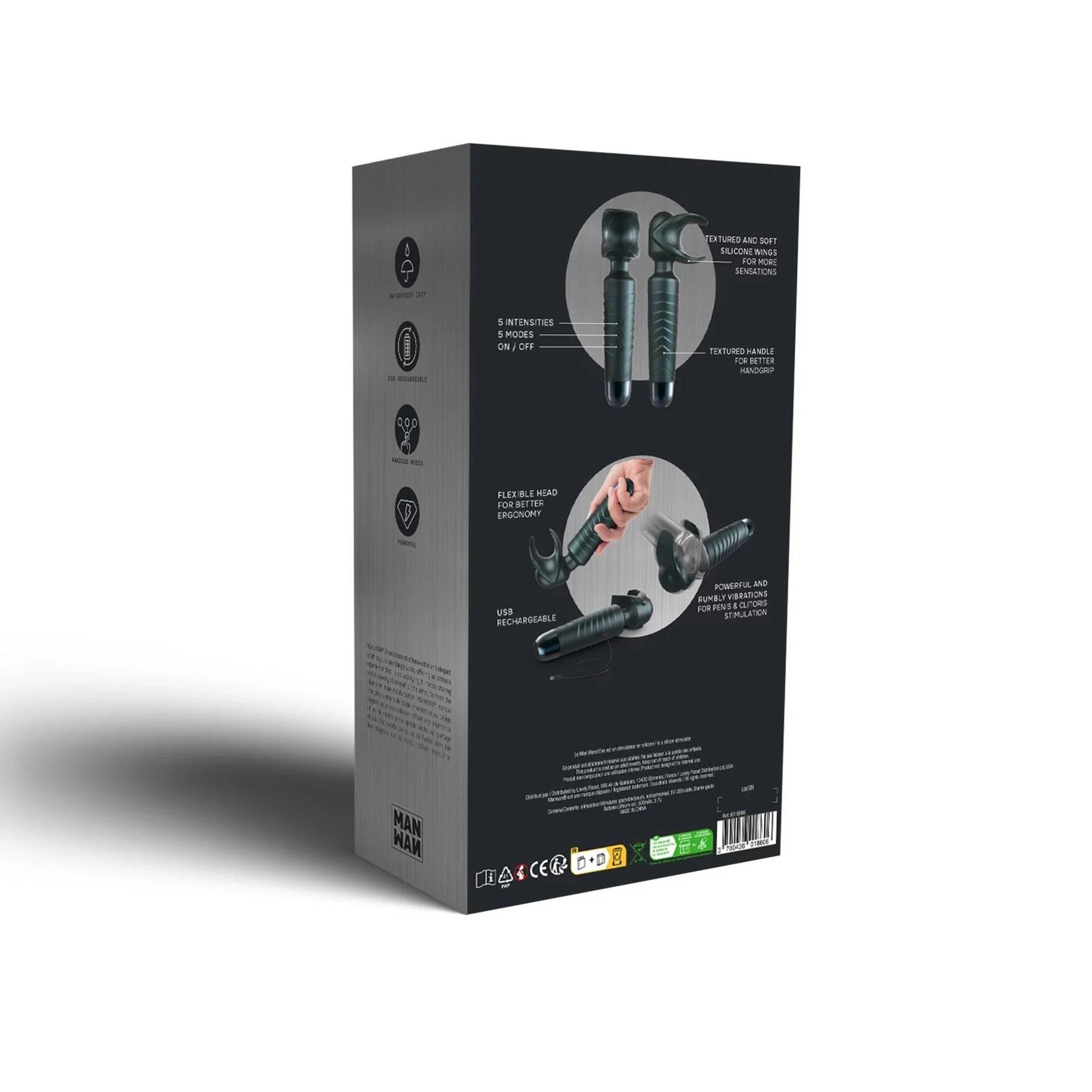 MAN.WAND EVO PINE GREY RECHARGEABLE MASTURBATOR