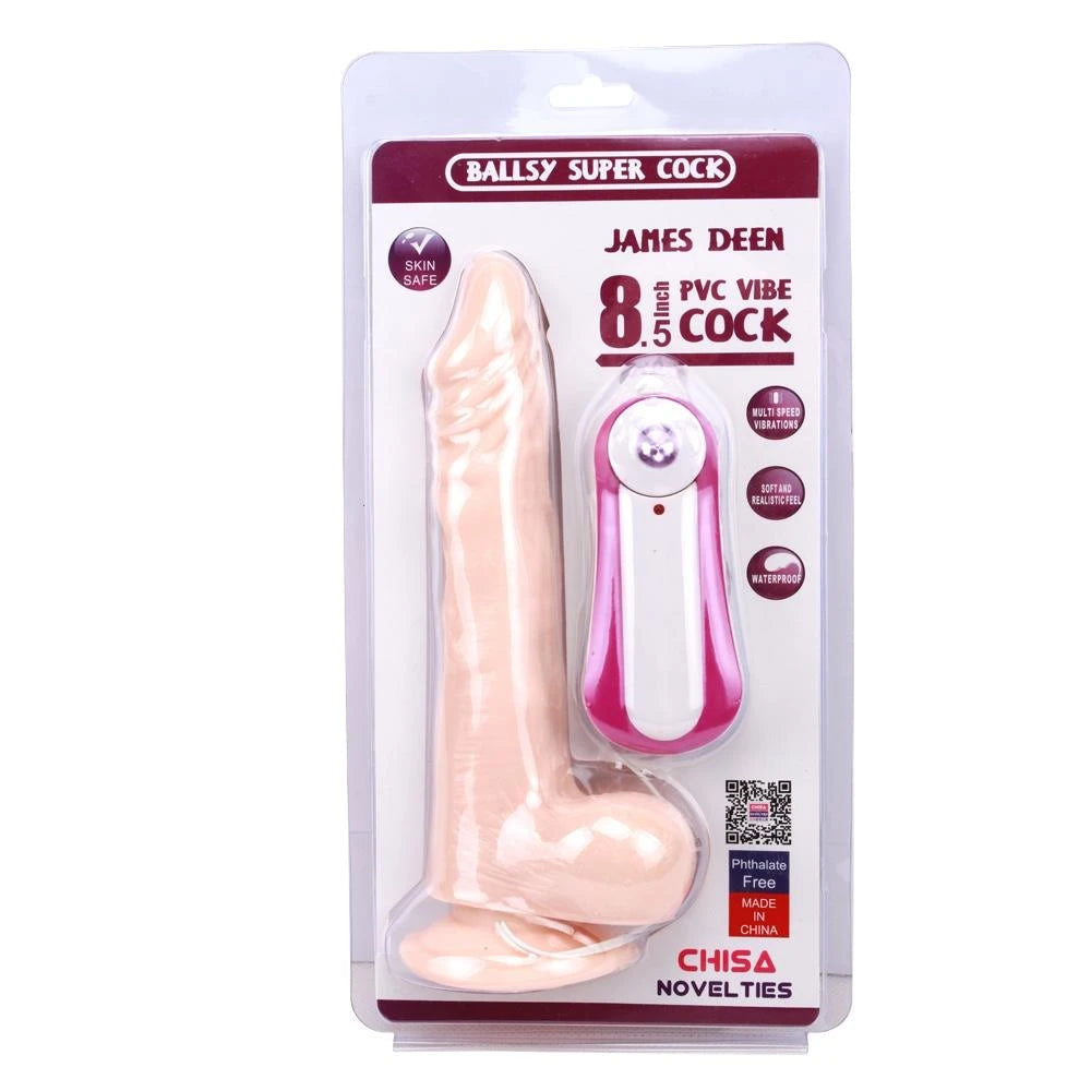 JAMES DEEN 8.5″ Vibrating Dildo