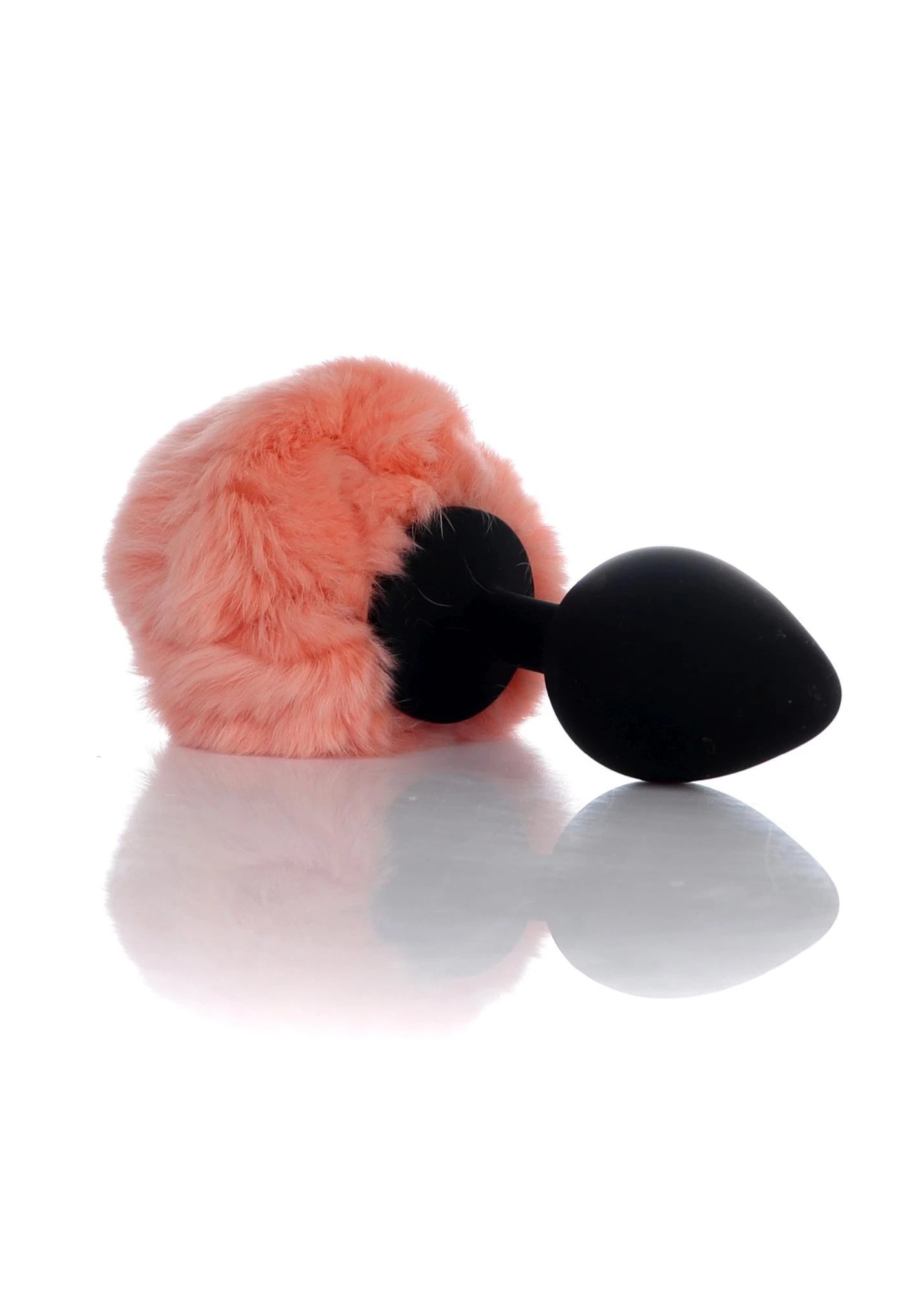 Plug-Bijou Silicon PLUG - Queue de lapin - Noir-Pêche