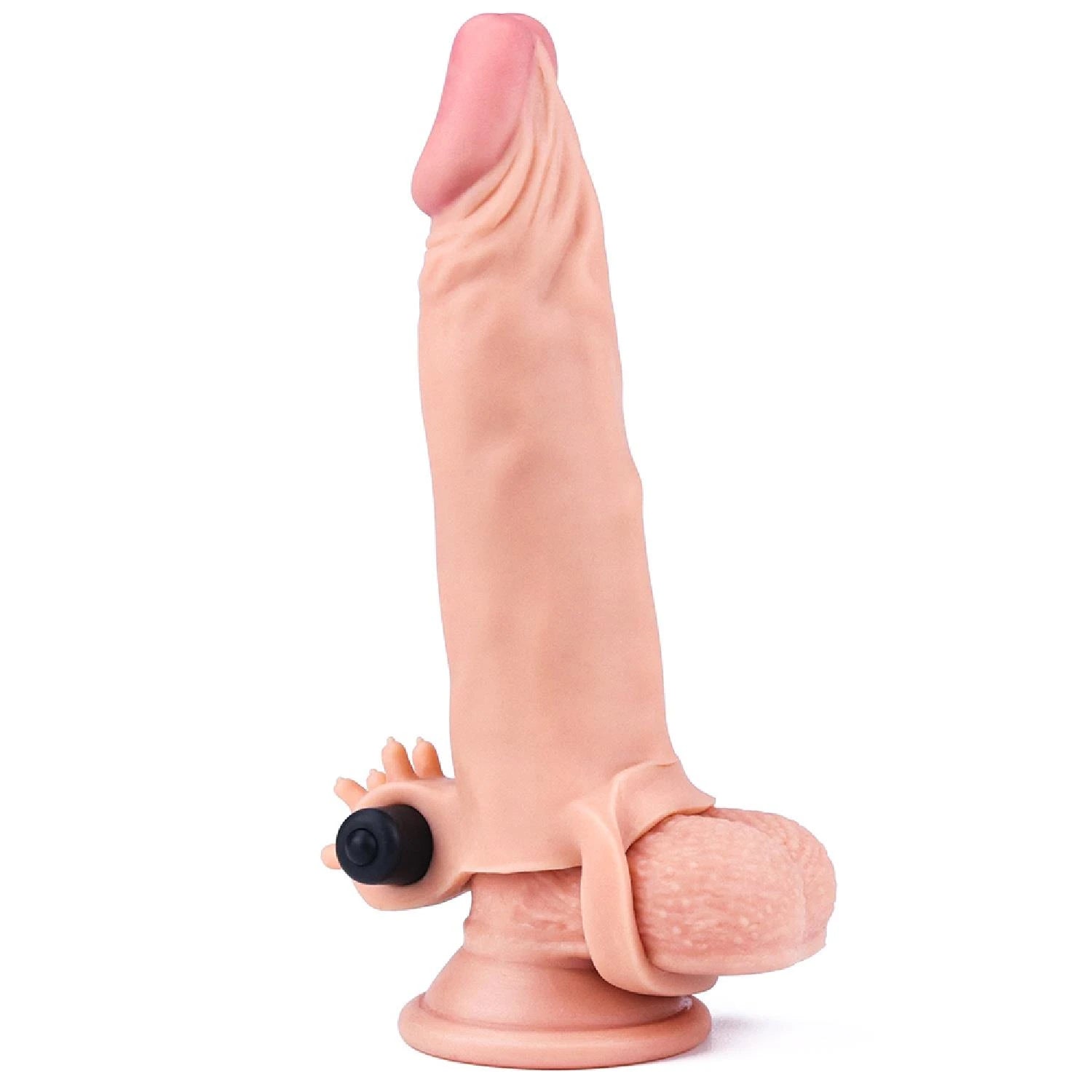 Add 2″ Pleasure X Tender Vibrating Penis Sleeve Flesh