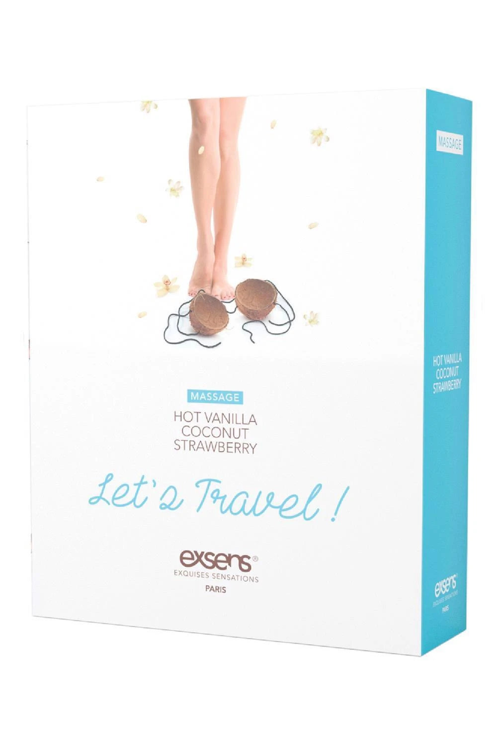 LET'S TRAVEL! Warming gourmet massage  oils (Strawberry, Hot Vanilla, Coconut) 3 x 30ml