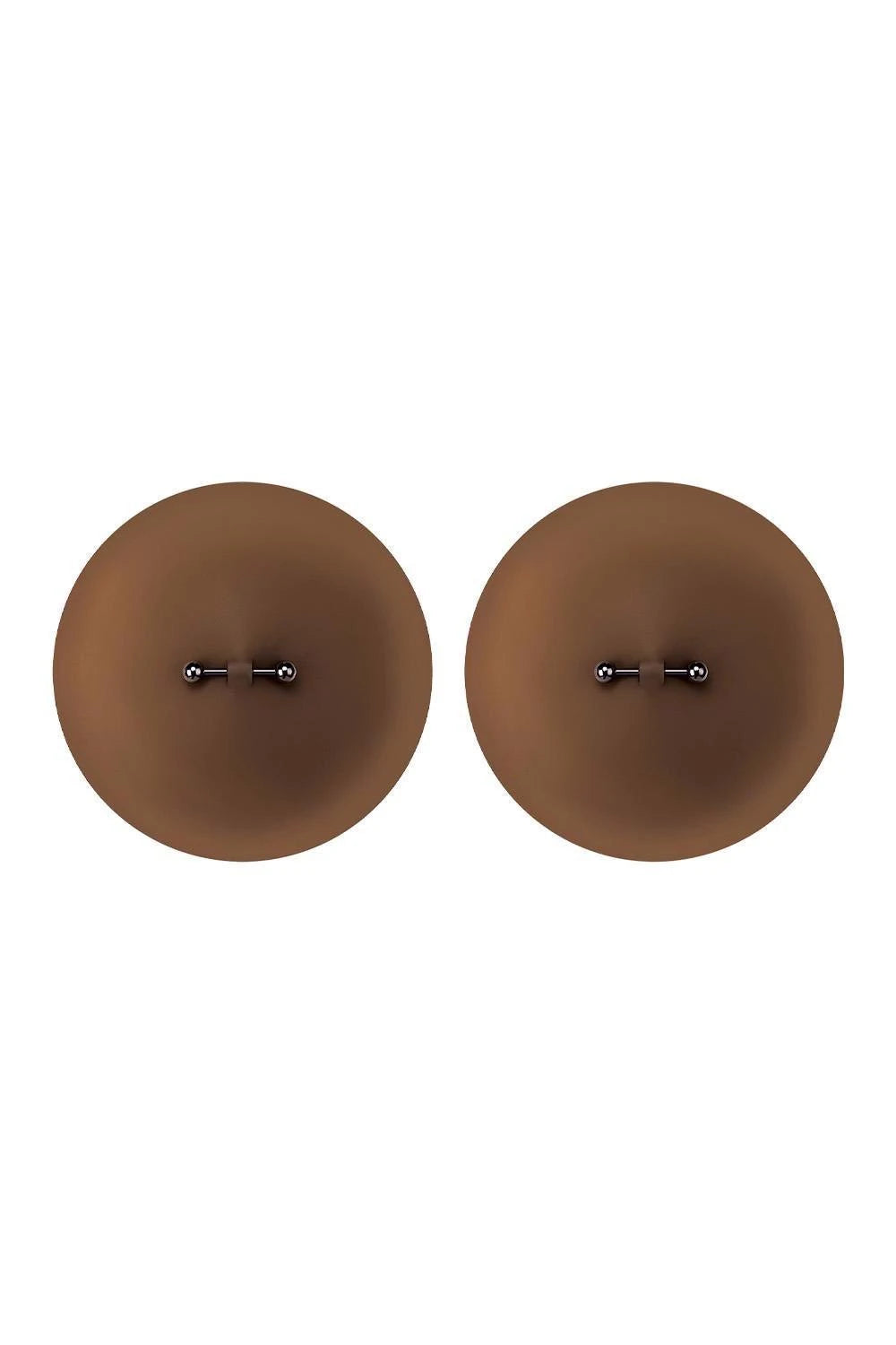 PEEKABOOS SILICONE PIERCED NIPPLE COVERS, BROWN