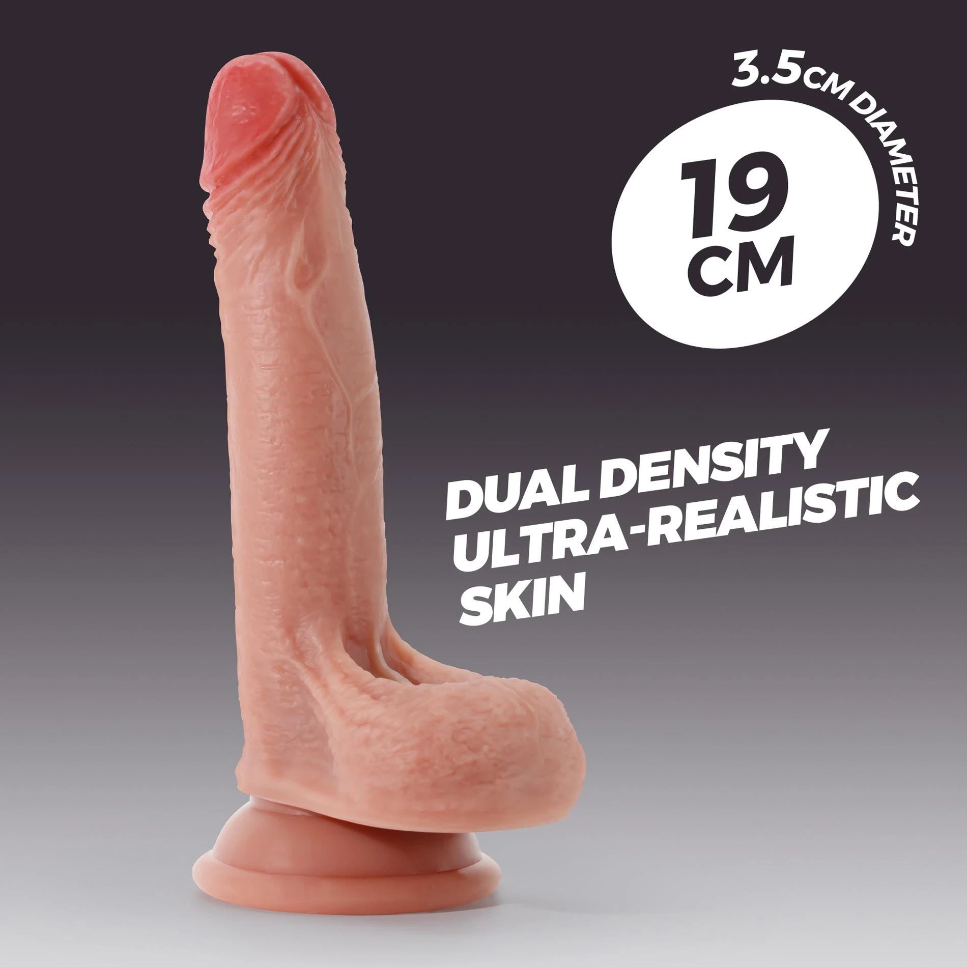 Inviktus - Liquid Silicone Dildo - 7 / 19 cm - Flesh