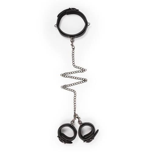 Kajdanki-Collier en cuir avec menottes