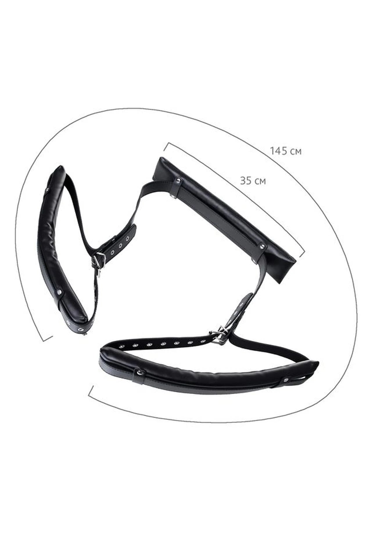 Anonymous fixing sling, PU leather, black, 145 cm