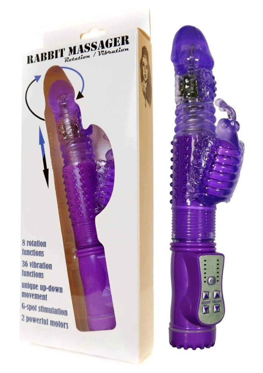 Vibro-lapin, Vibration/Rotation/Haut-bas 36 fonctions Violet