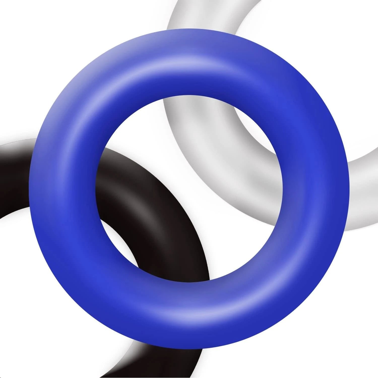Ring-Donut Cockring 3 Pack - 3 colors blue/clear/black