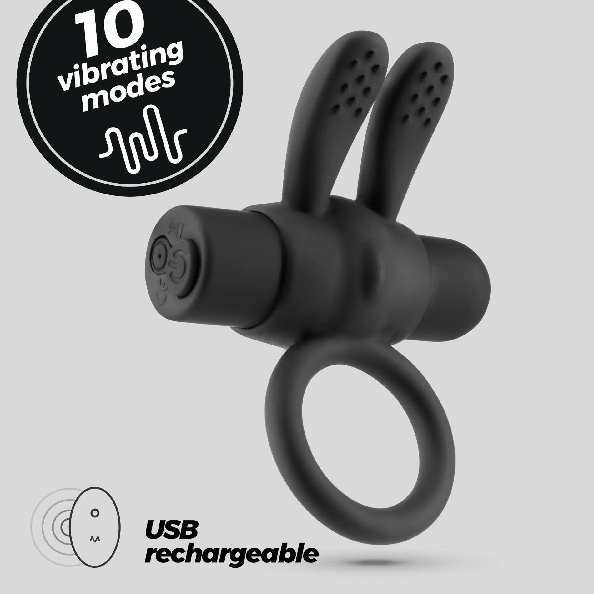 Nacho - Vibrating Cockring with Remote Control - Black