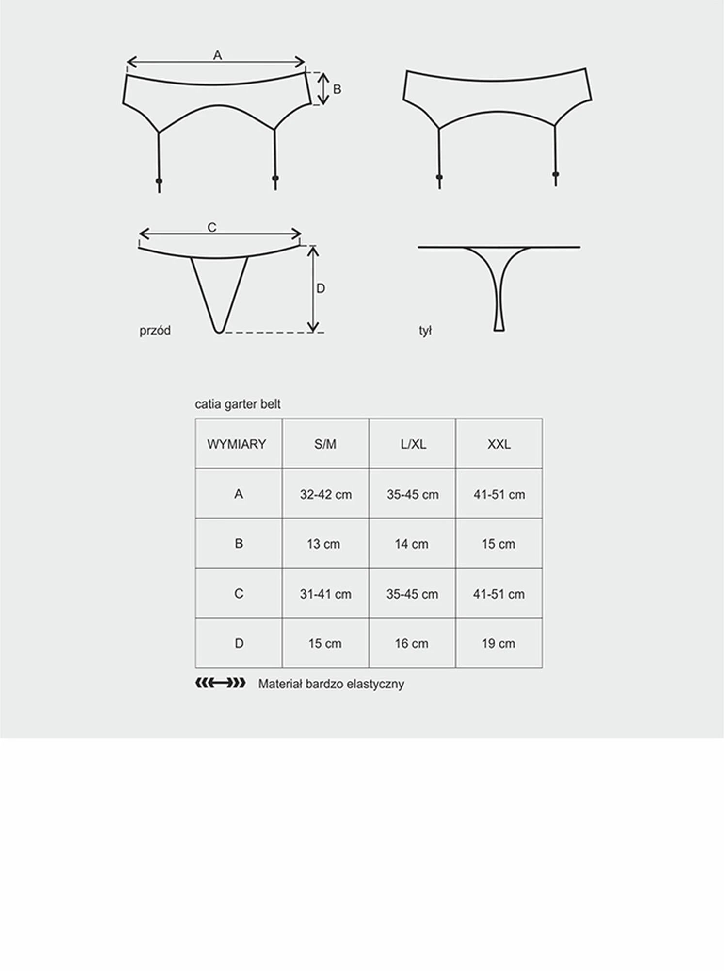Lingerie Catia jarretelle et string S/M