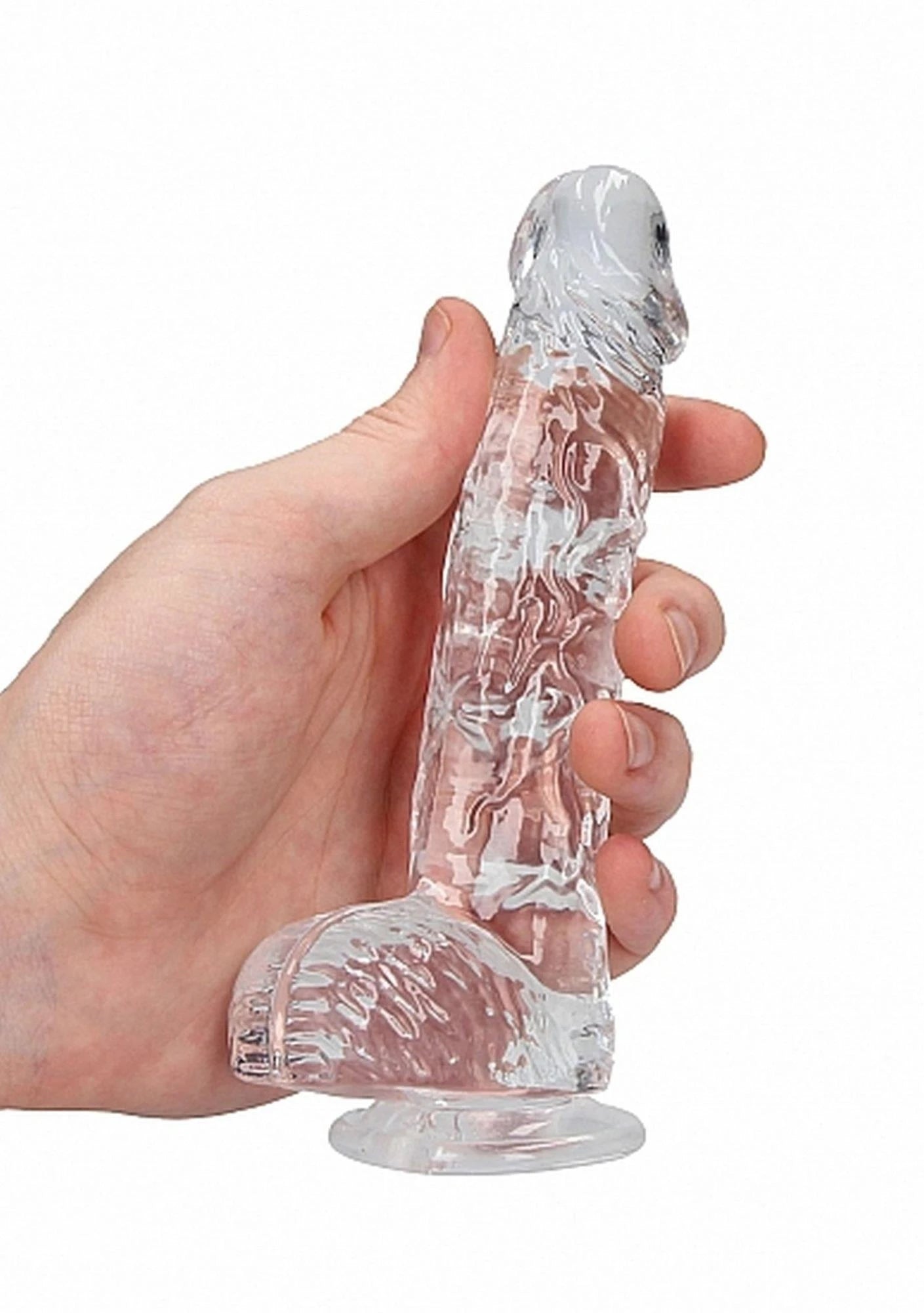 6″ / 15 cm Realistic Dildo With Balls - Transparent