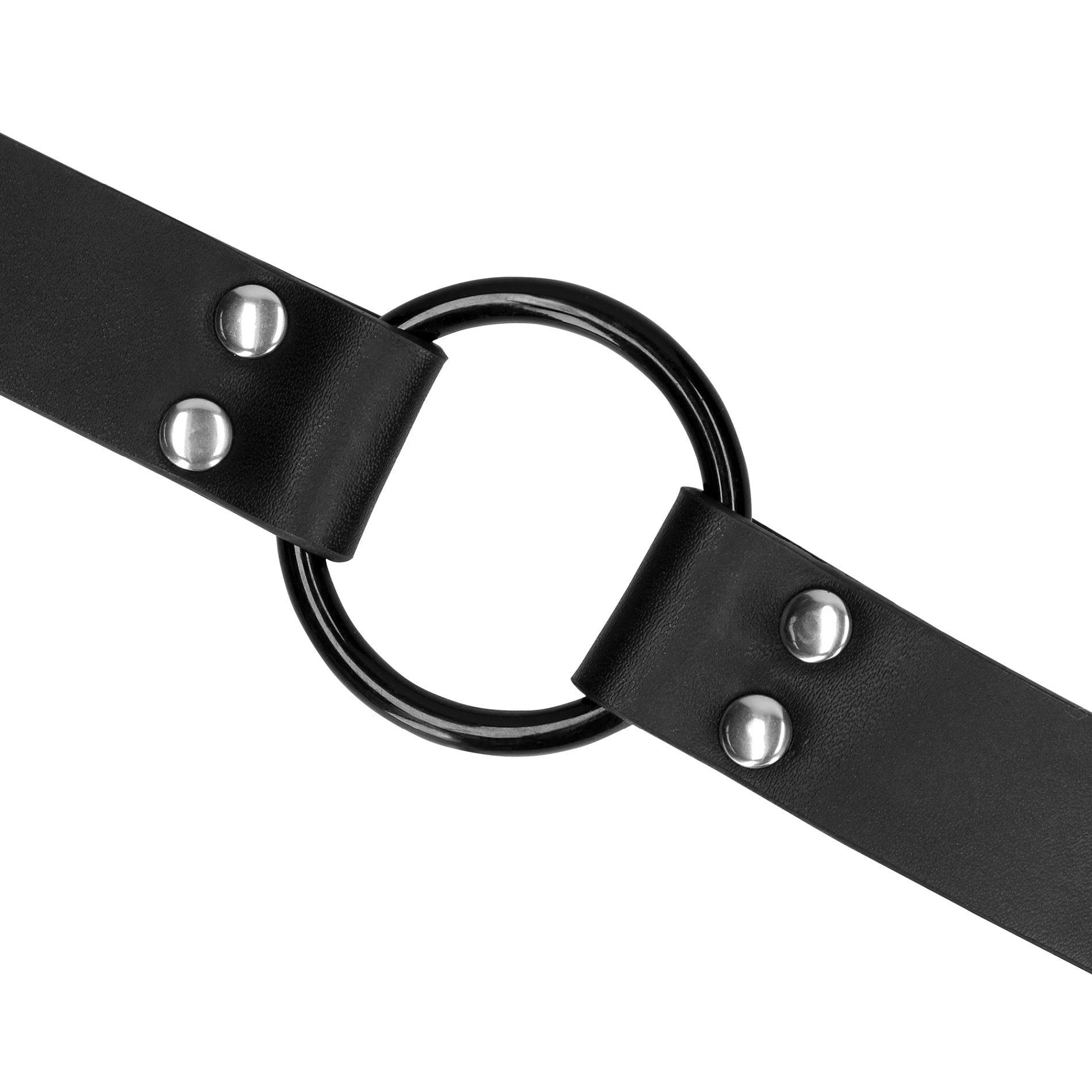 O-Ring Gag with Nipple Clamps - Black