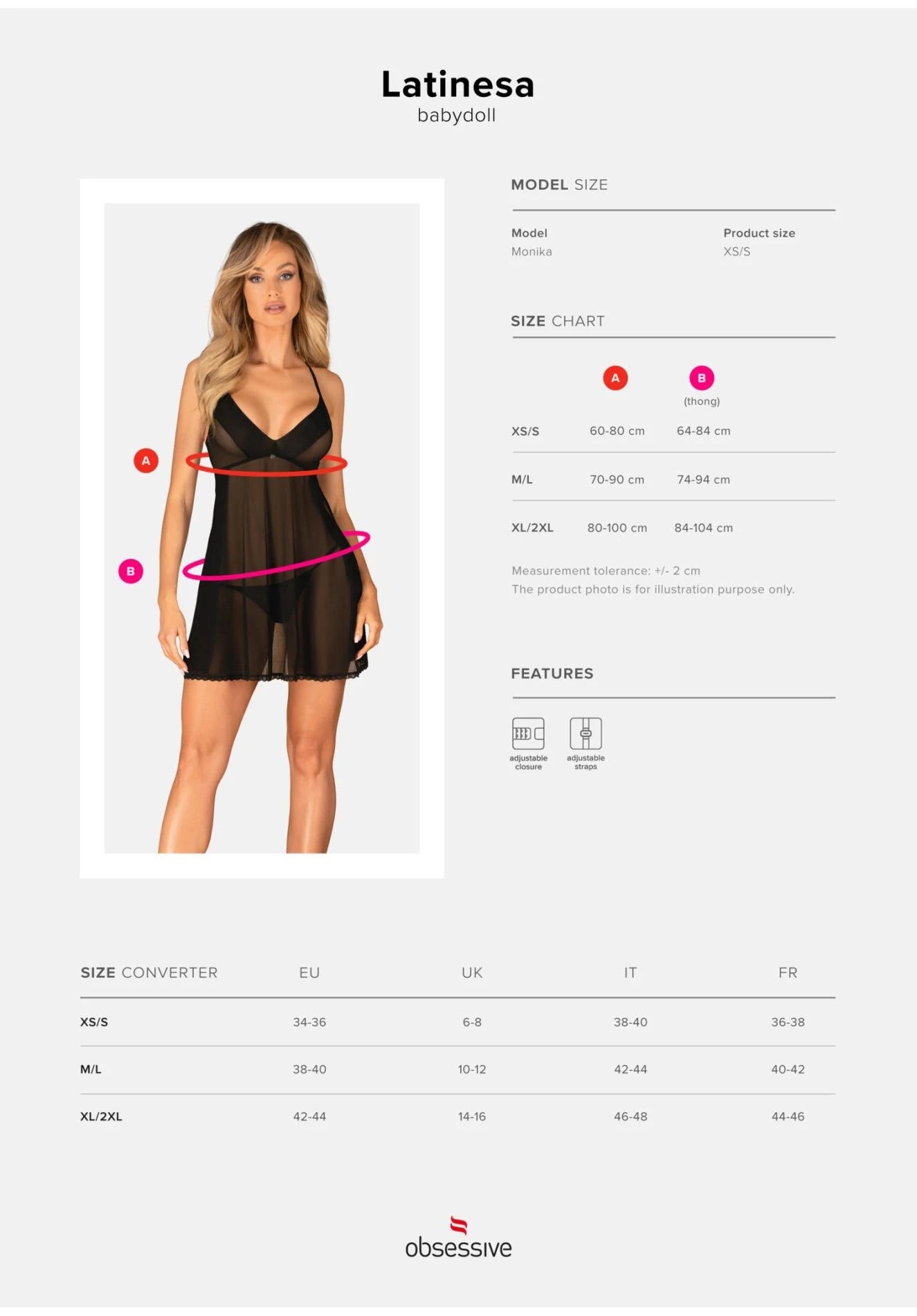 Lace babydoll and thong M/L