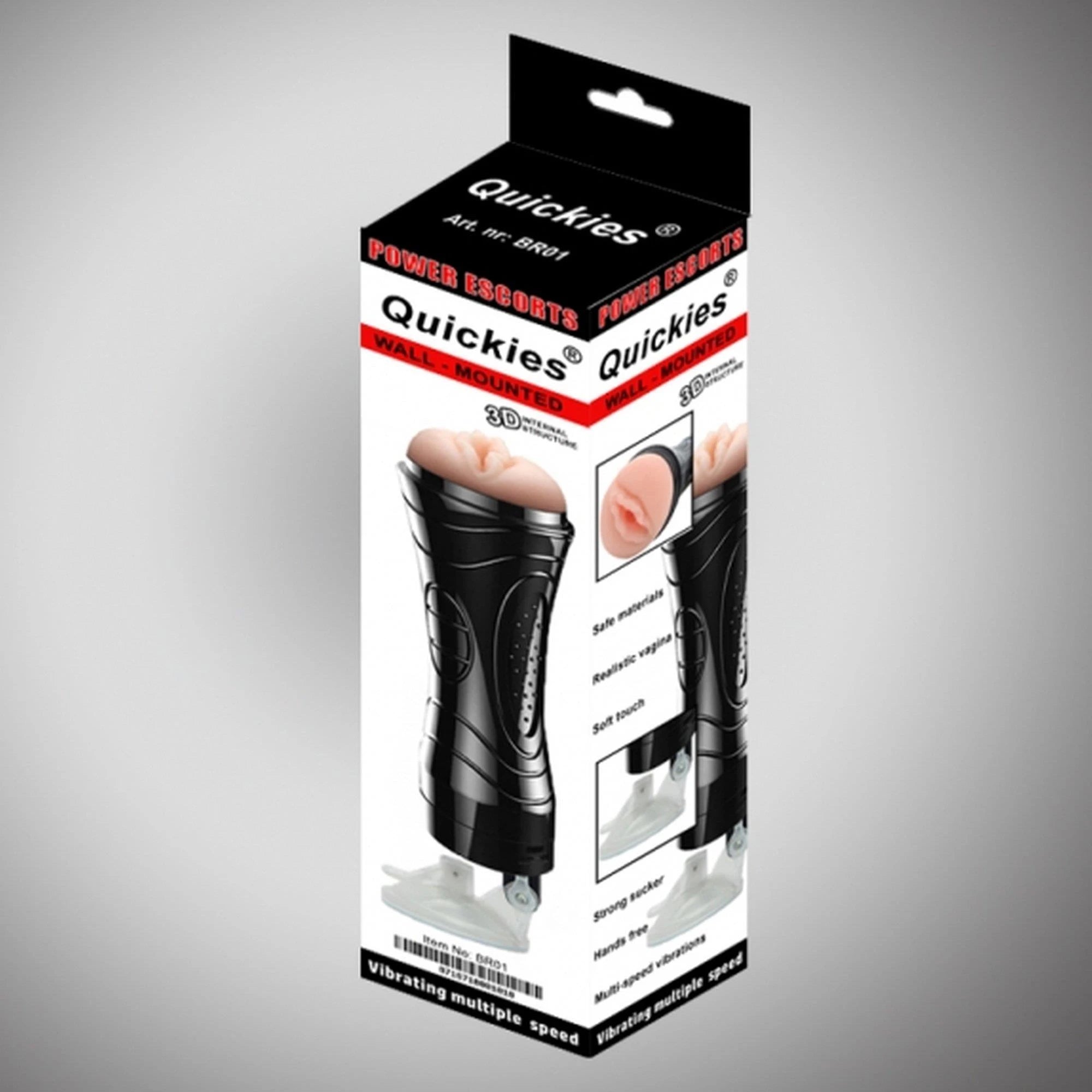 Quickies black wall-mounted vibrating masturbator