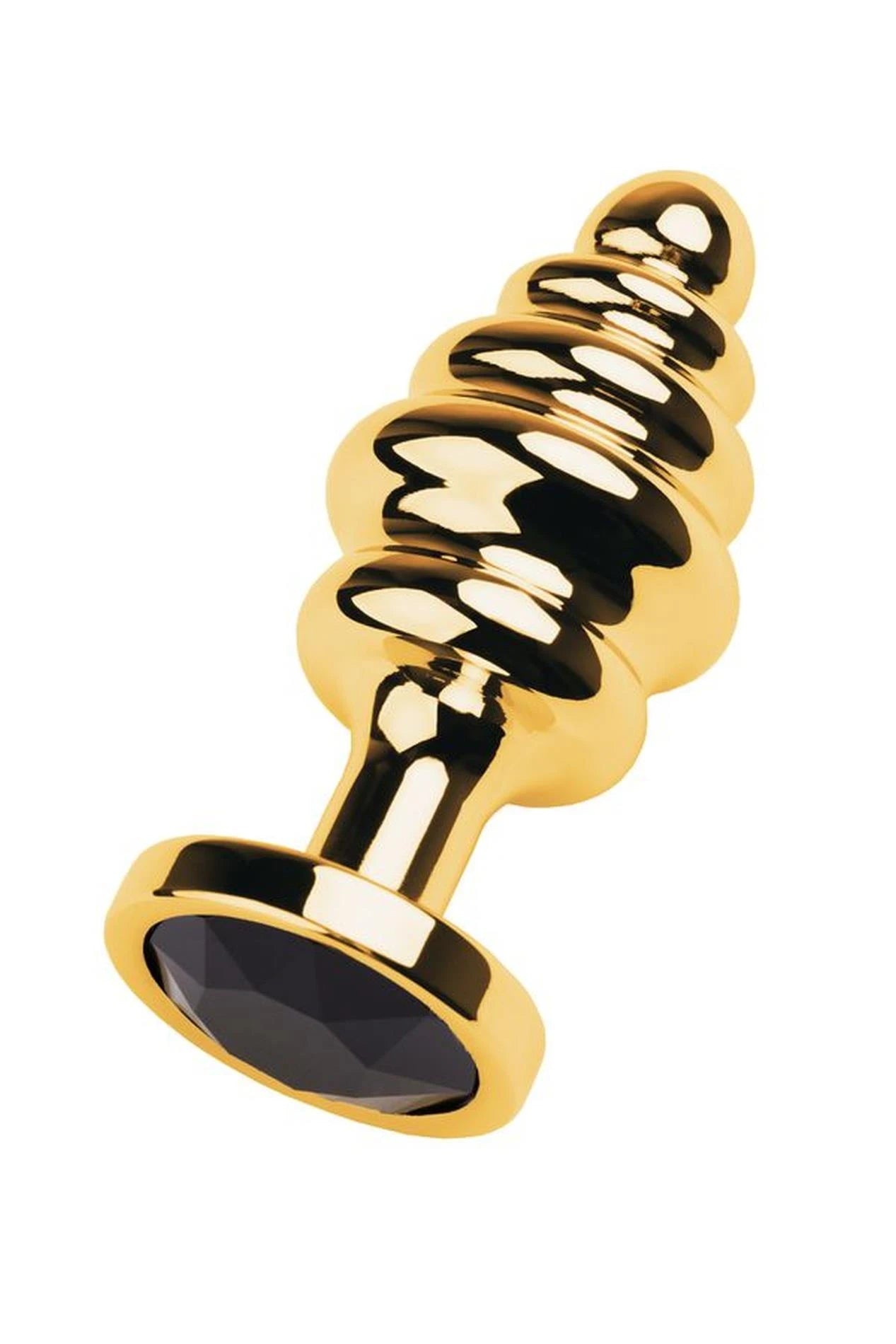 Plug anal doré avec gemme noire
