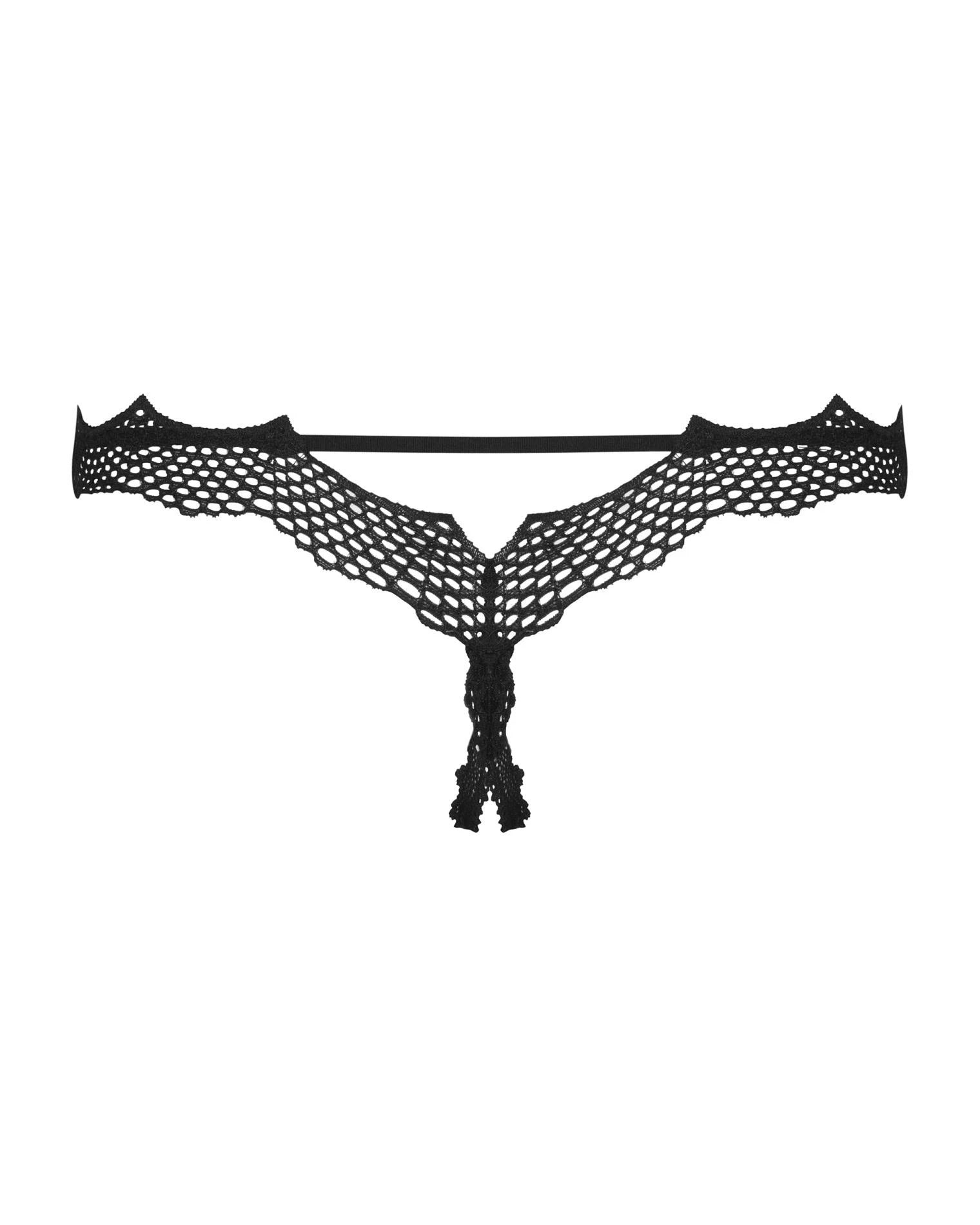 Lingerie-Bravelle open black S/M thong