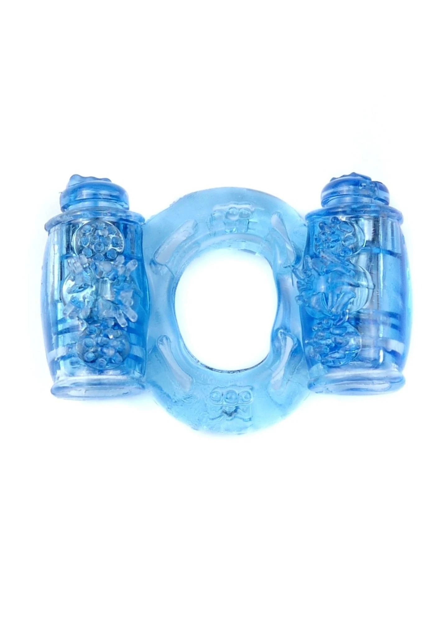 Vibrating Cock Ring Double Blue