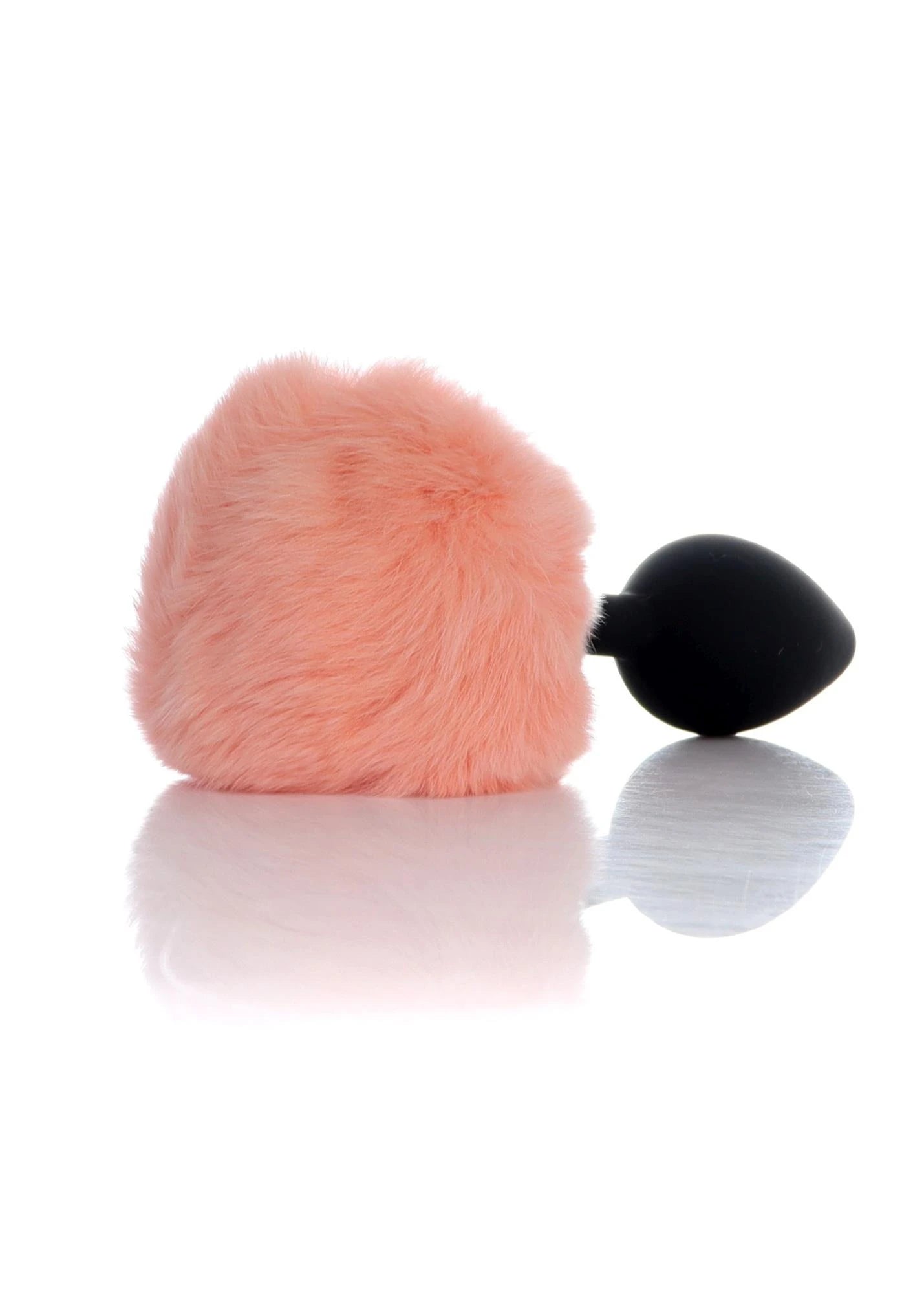 Plug-Bijou Silicon PLUG - Queue de lapin - Noir-Pêche