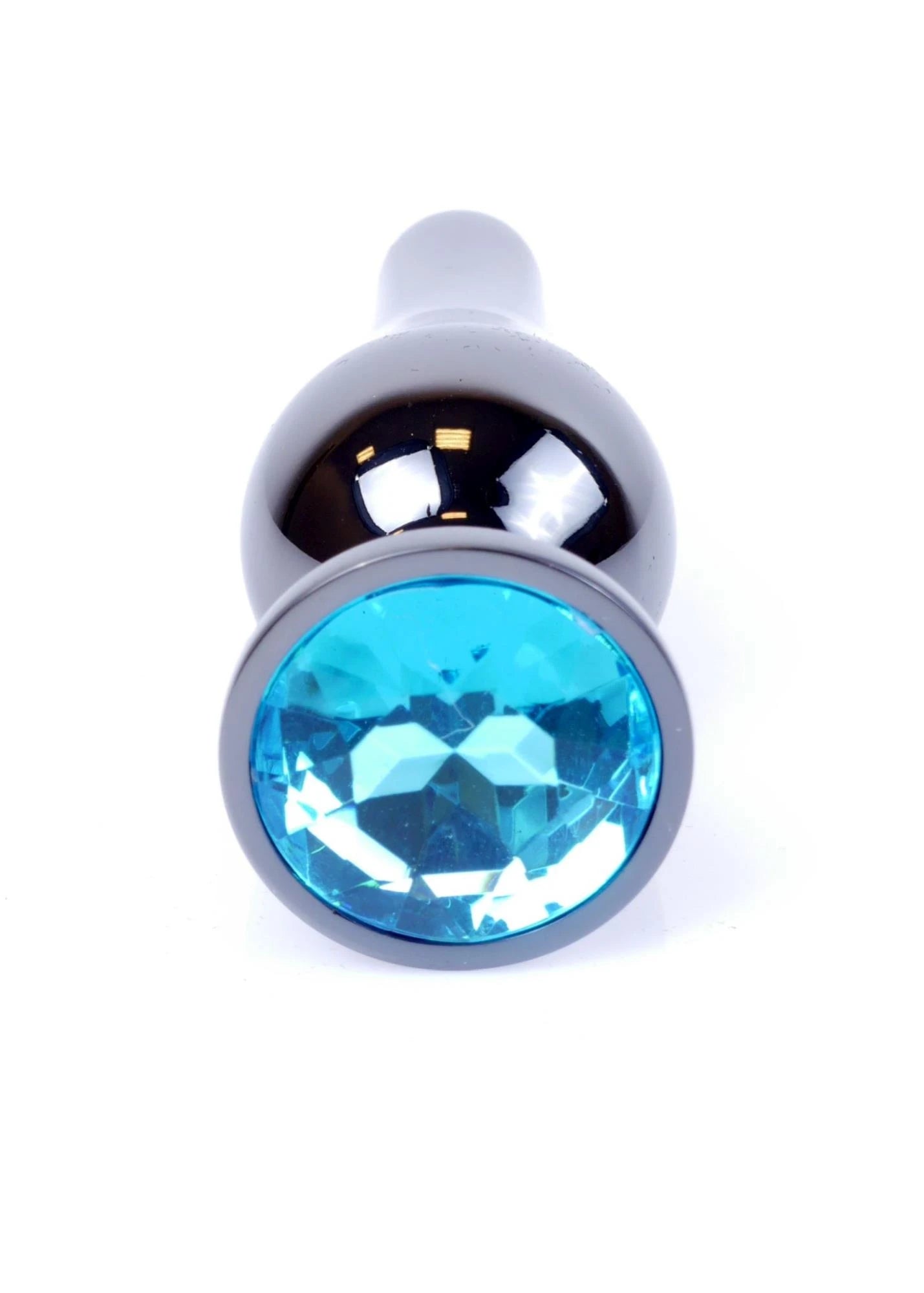 MyLove Toys - Bijoux BUTT PLUG en argent foncé - Bleu clair