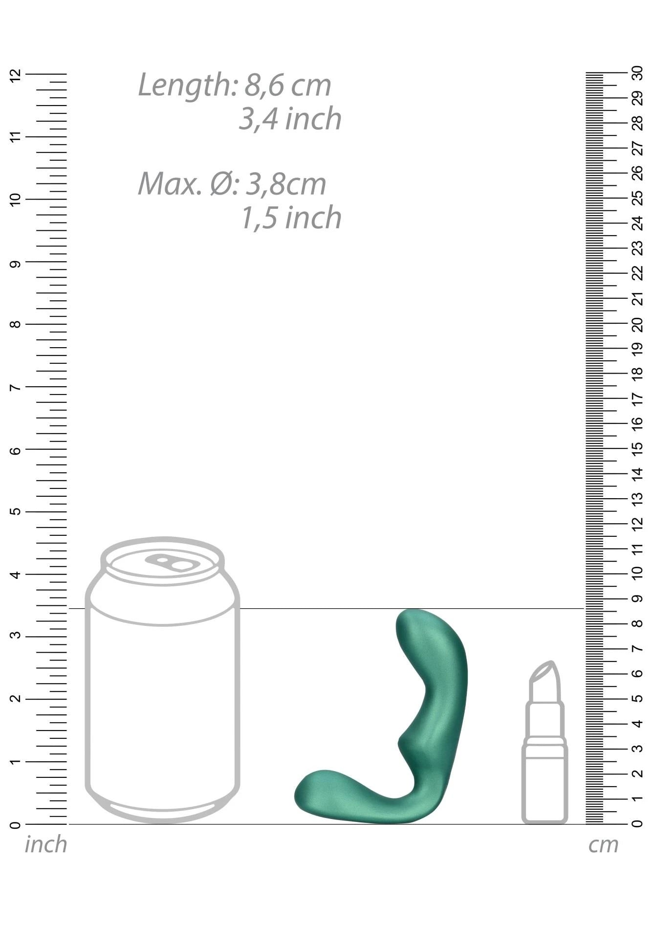 Masseur de prostate vibrant pointu avec télécommande - Vert métallisé