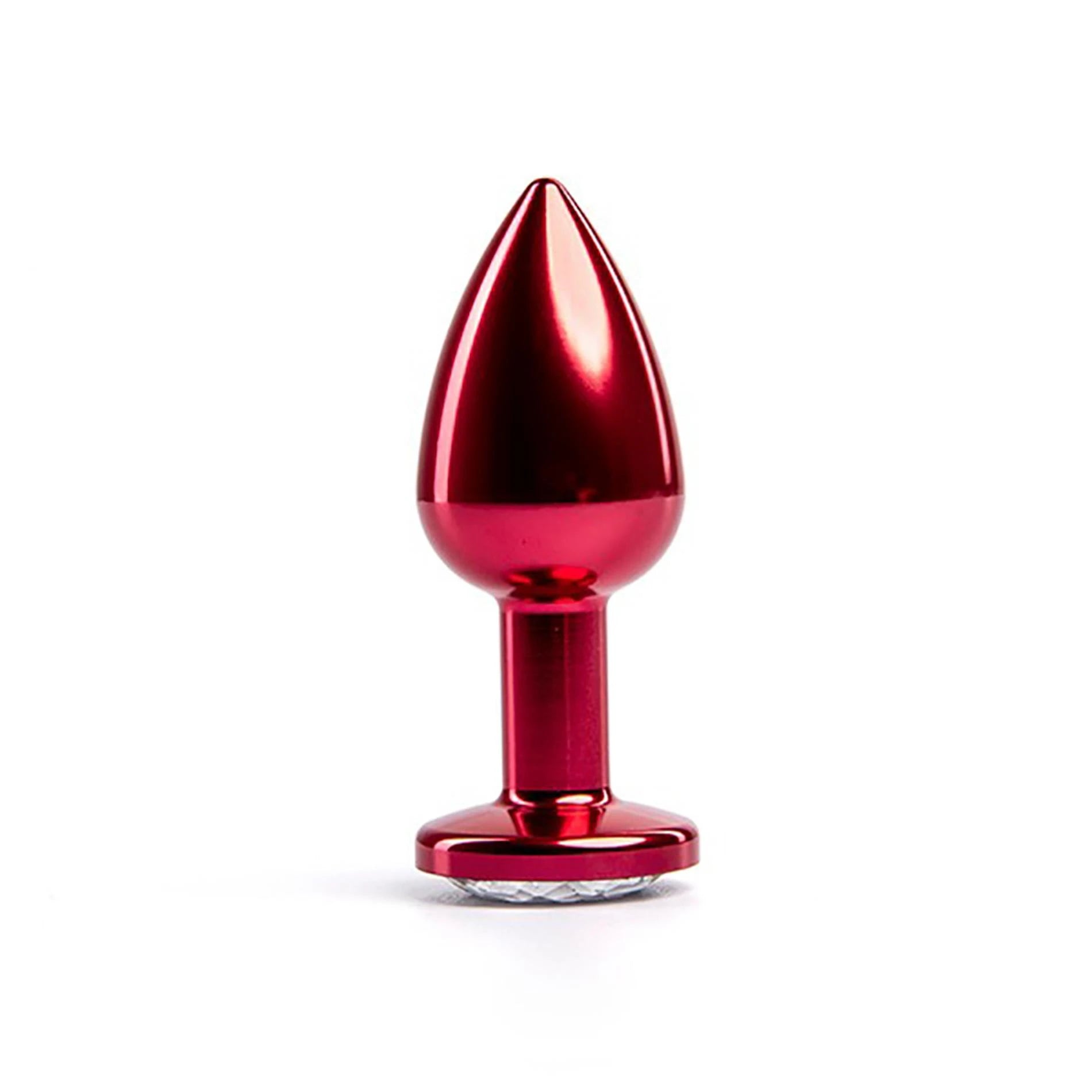 Plug anal rouge avec diamant blanc