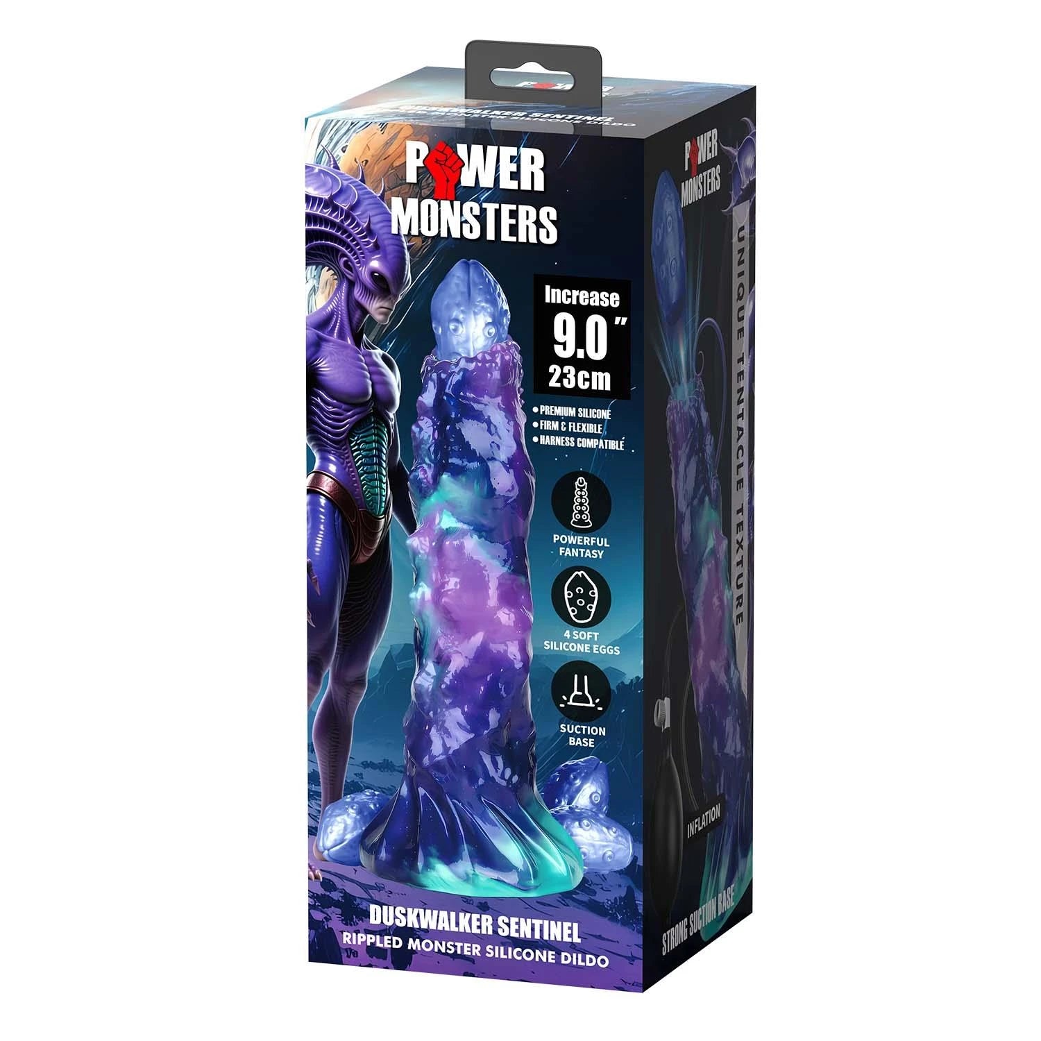 Power Monsters DuskWalker Sentinel – 23 cm de godemichet en silicone « monstre » ondulé
