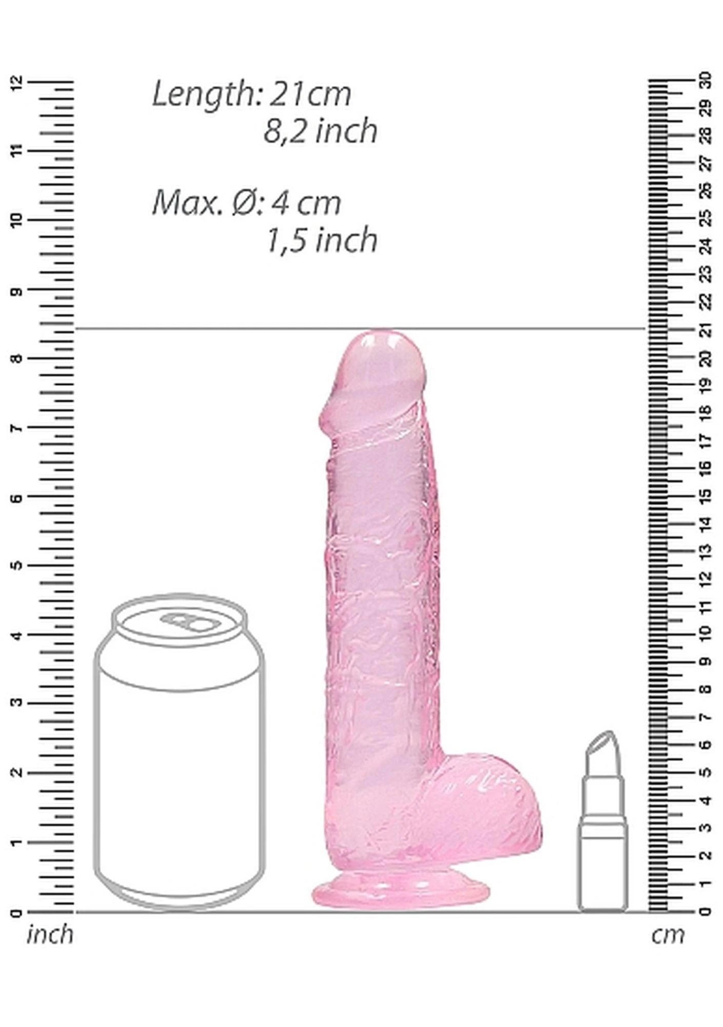 8″ / 20 cm Realistic Dildo With Balls - Pink