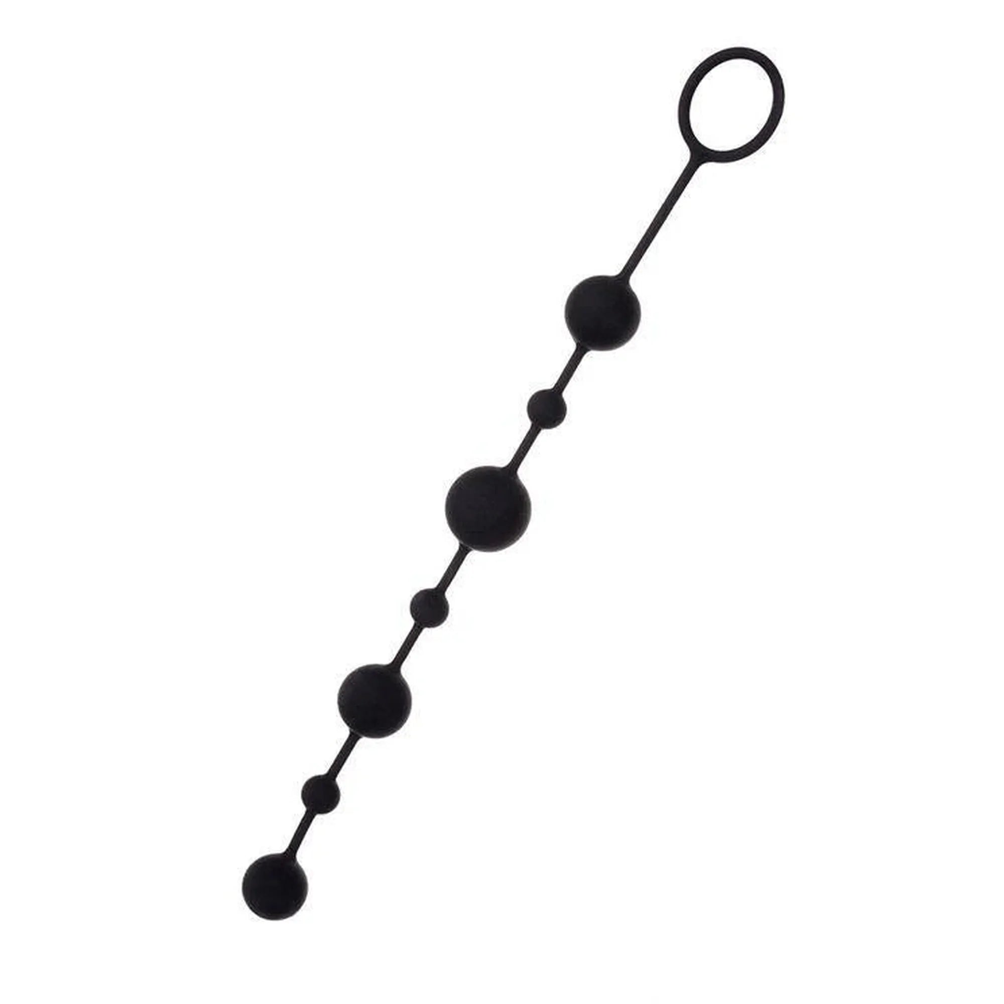 Anal beads Toyfa A-toys Coron, with balls, silicone, black, 35,9 cm