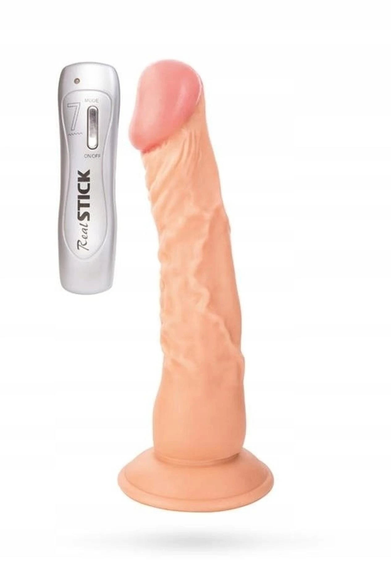 RealStick TOYFA Nude - Vibrateur réaliste, 7 modes de vibration, 22,5 cm