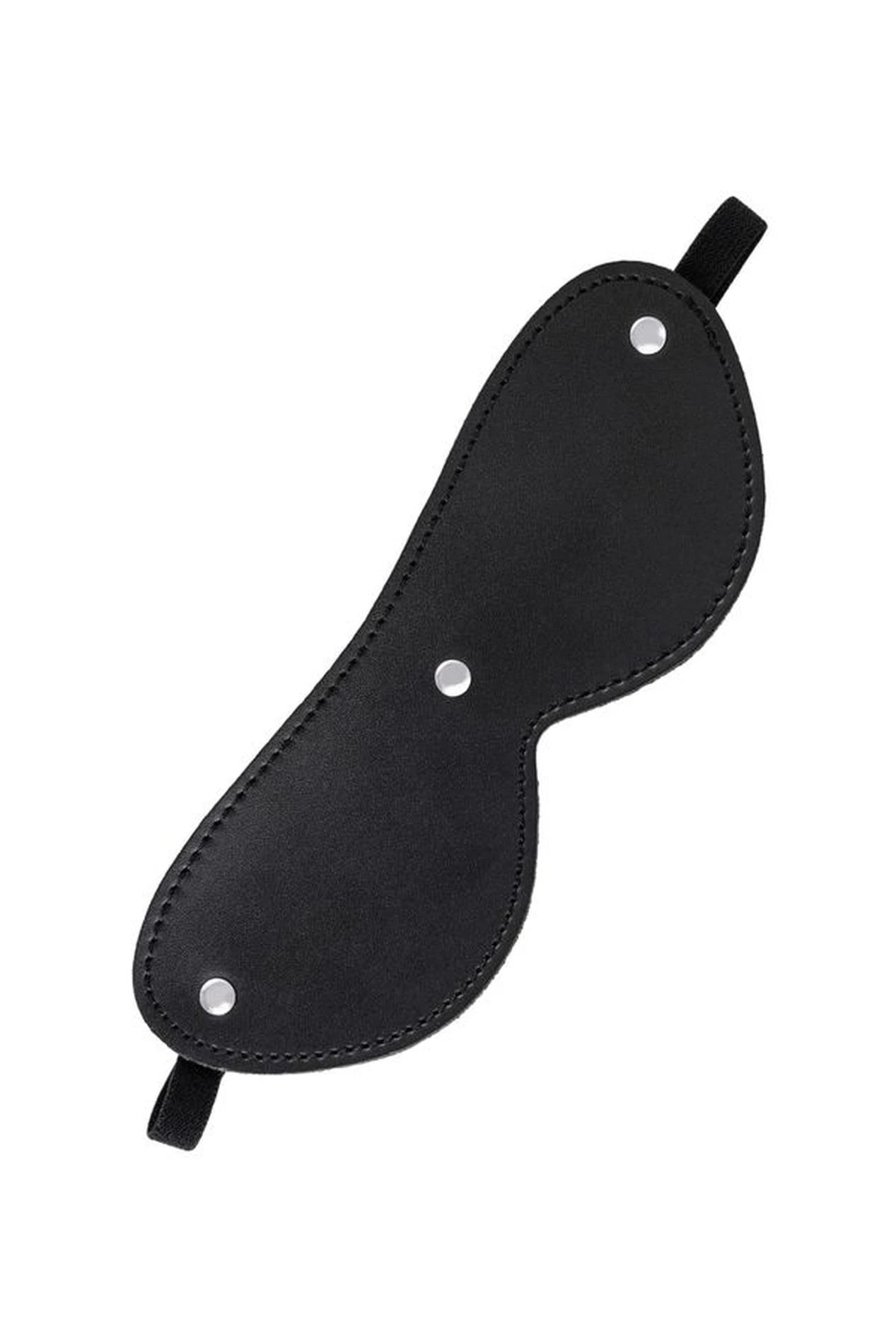 Masque Anonyme, cuir PU, noir, 24 cm