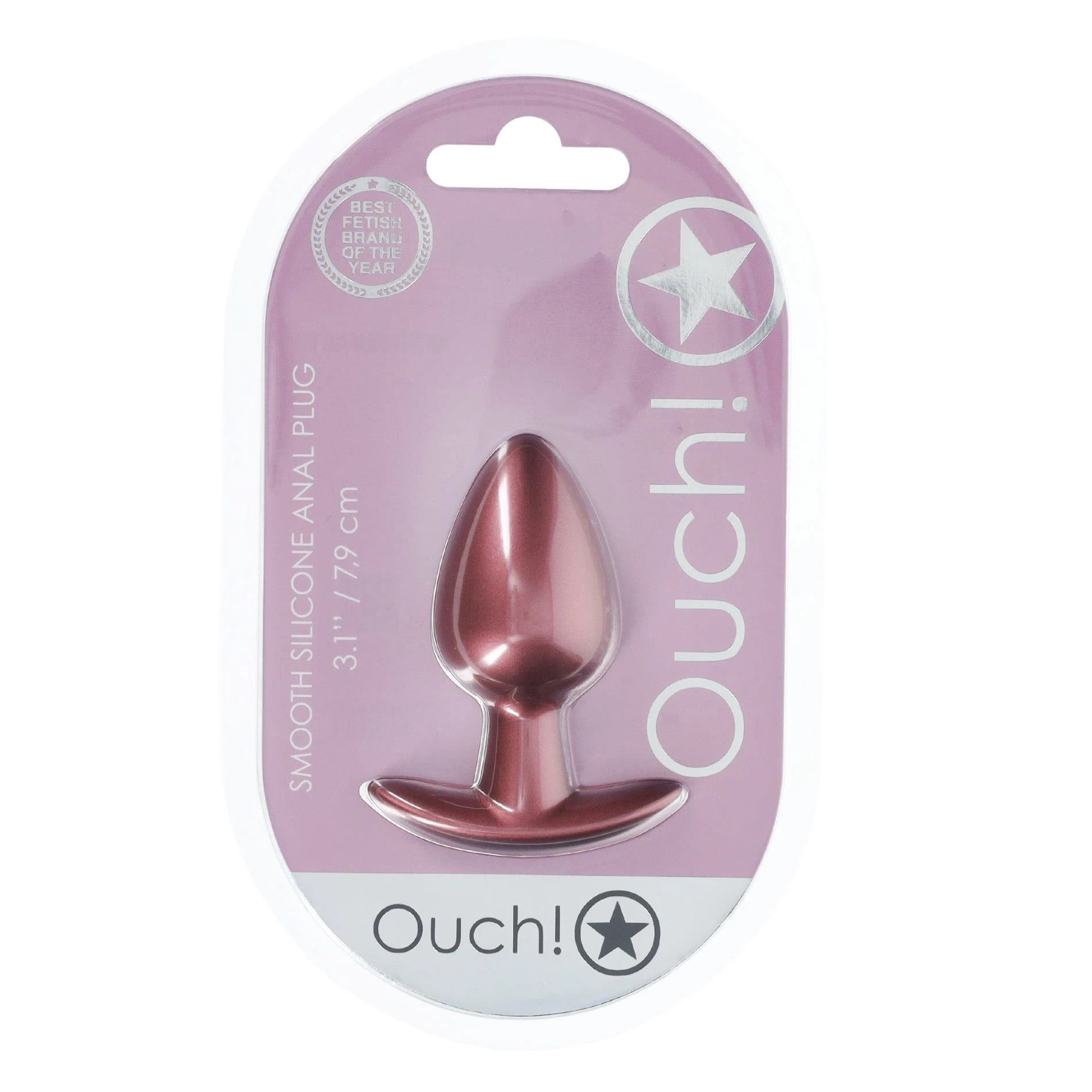 Smooth Silicone Anal Plug - Medium - 3.1 / 7.9 cm - Rose Gold