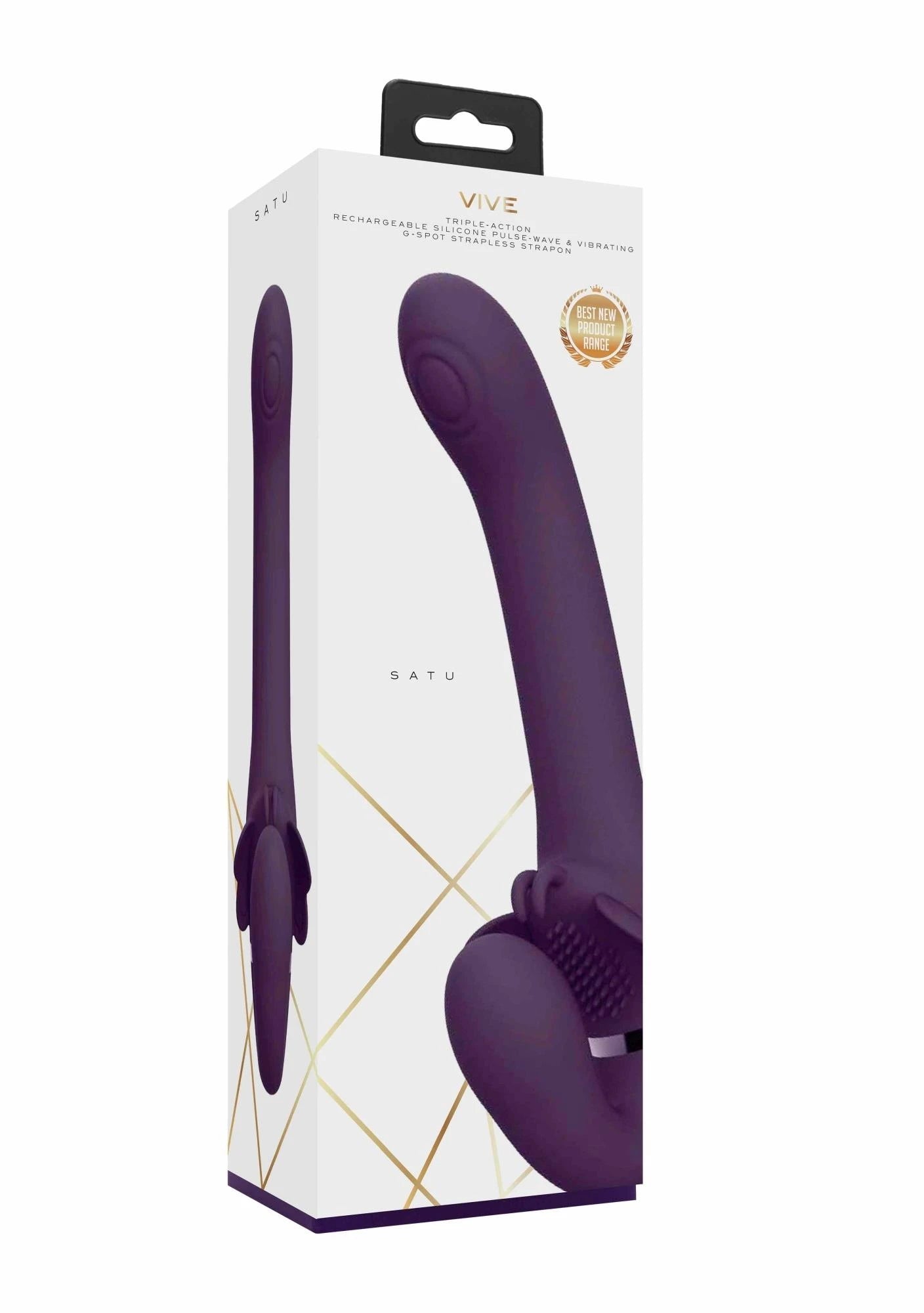 Satu - Pulse-Wave and Vibrating Strapless Strapon - Purple
