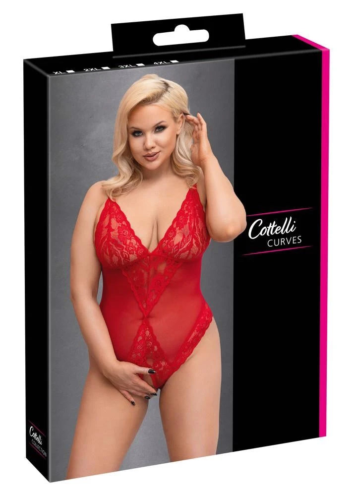 Body entrejambe ouvert rouge 2XL