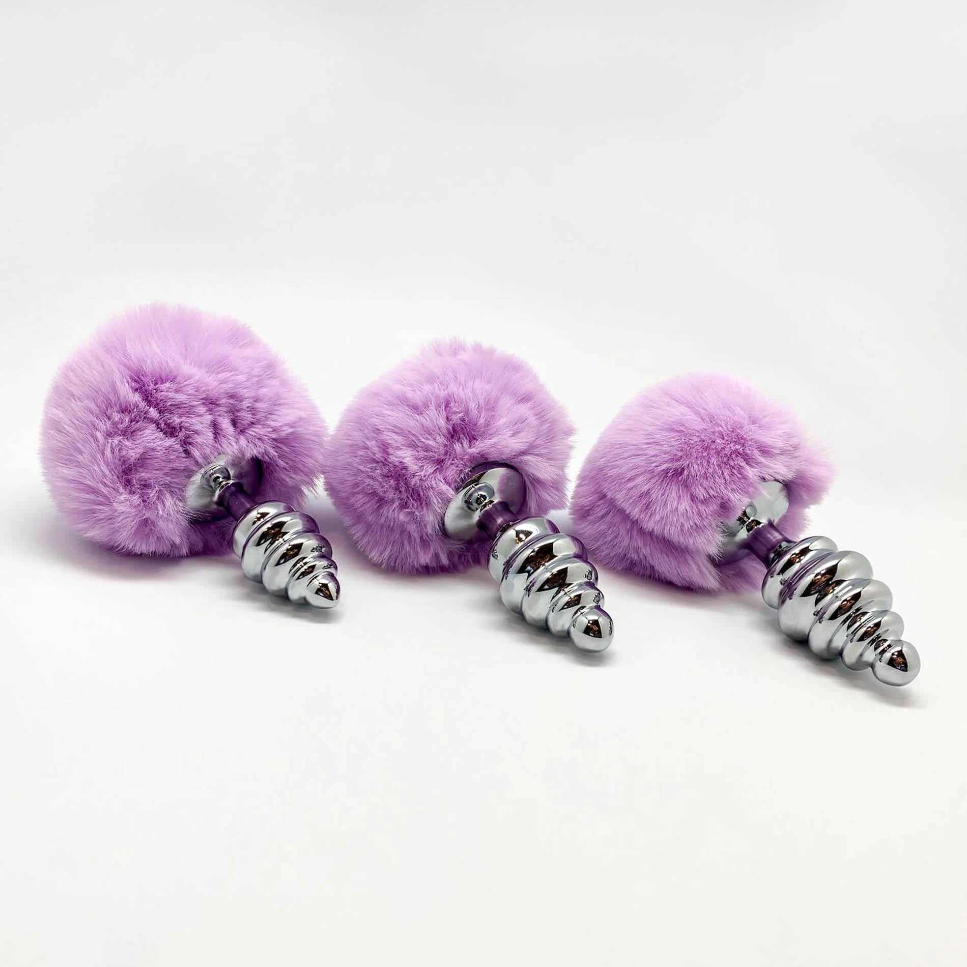 Metal Anal Fluffy Twist Plug M pink