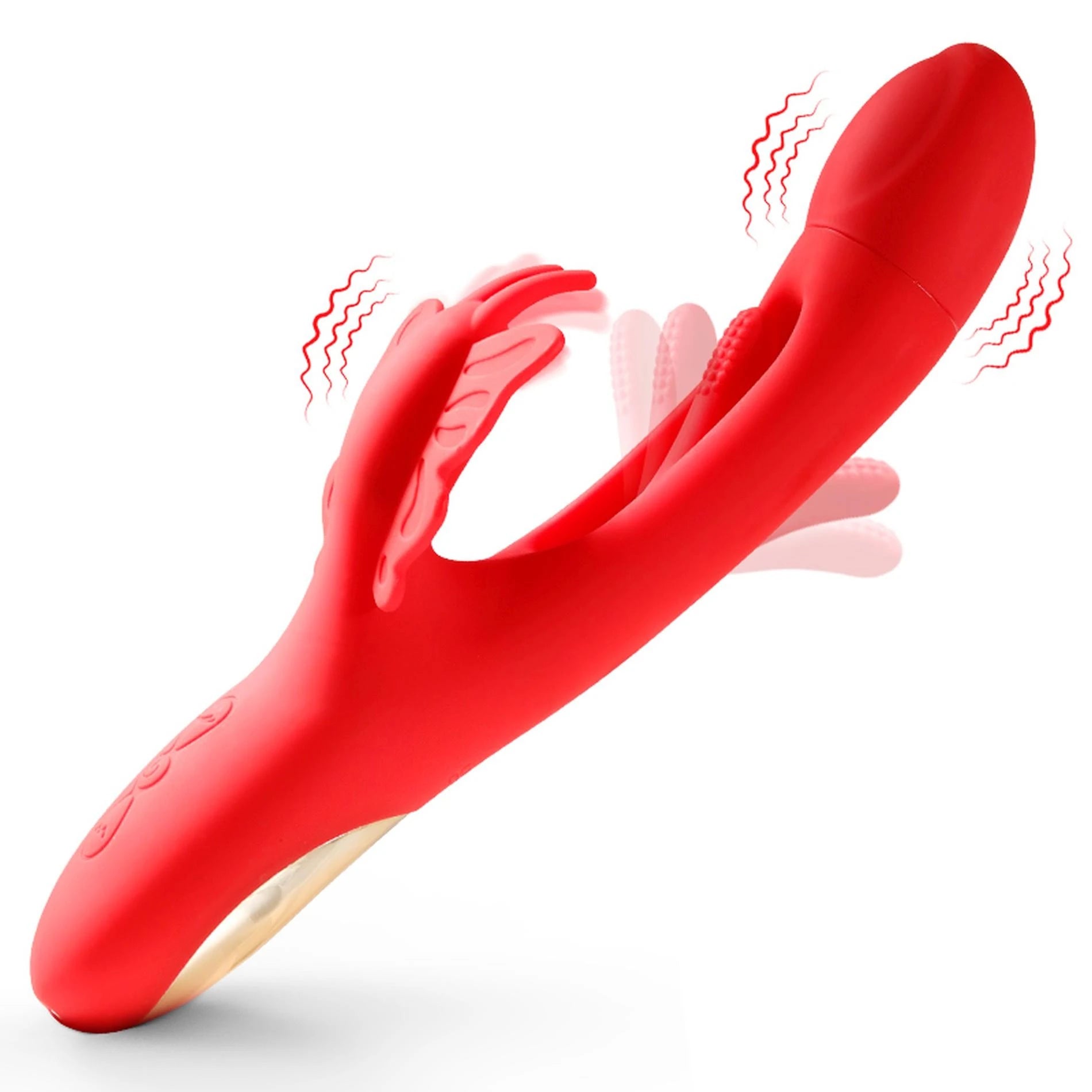 Butterfly dual flicking vibrator