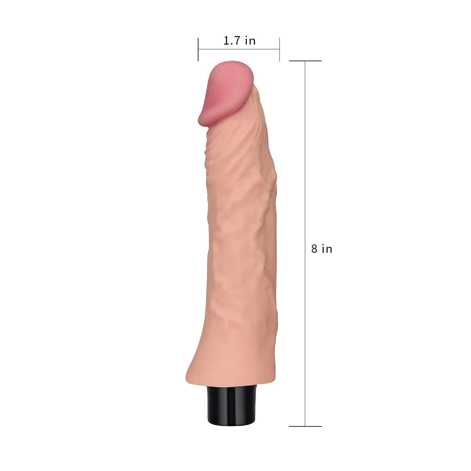 8″ REAL SOFTEE Vibrating Dildo