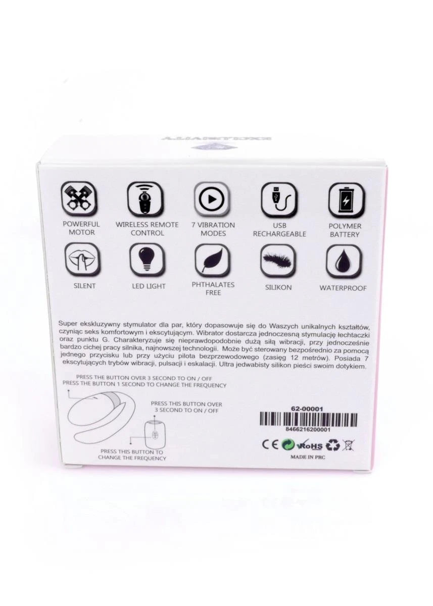 Stymulator-V-Vibe Pink USB 7 Function / Remote Control