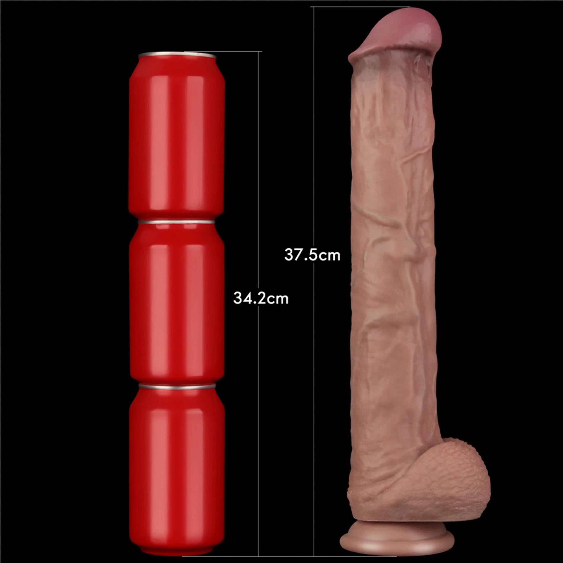 14.5'' Pénis XXL en silicone pliable à double couche (chair)
