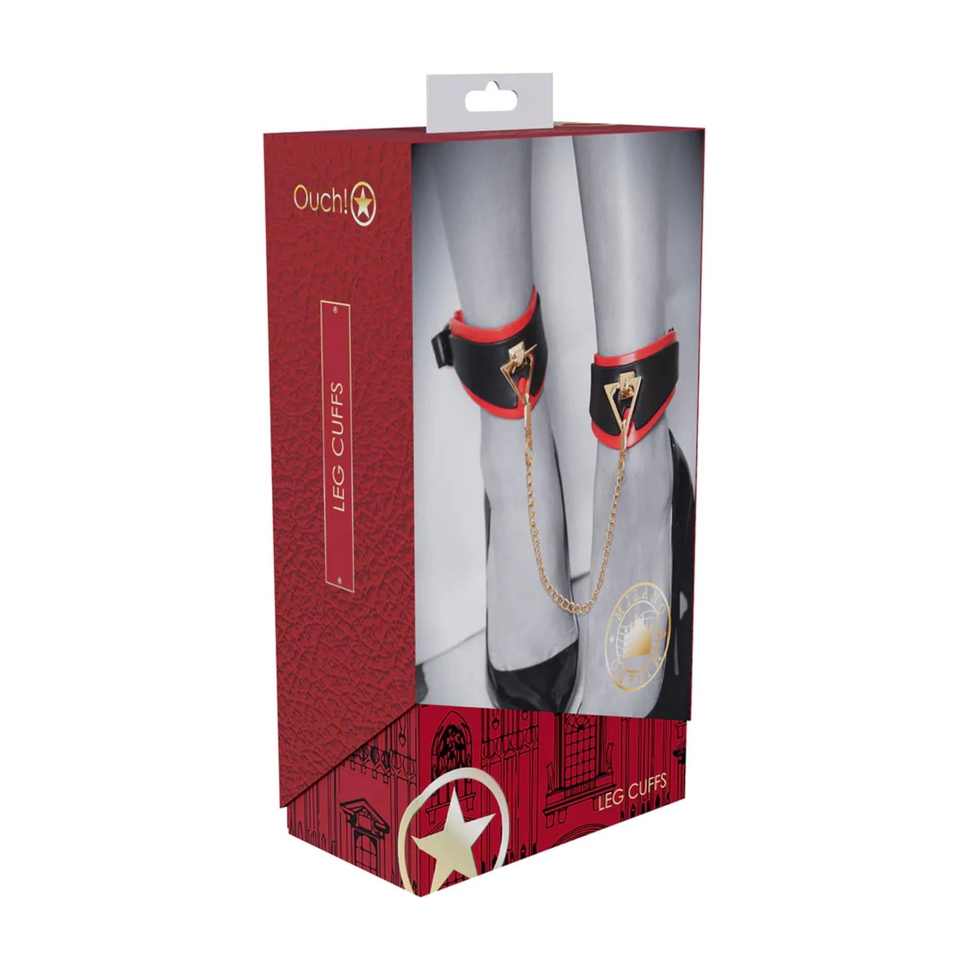 Collection Milan - Menottes pour les jambes - Noir/Rouge