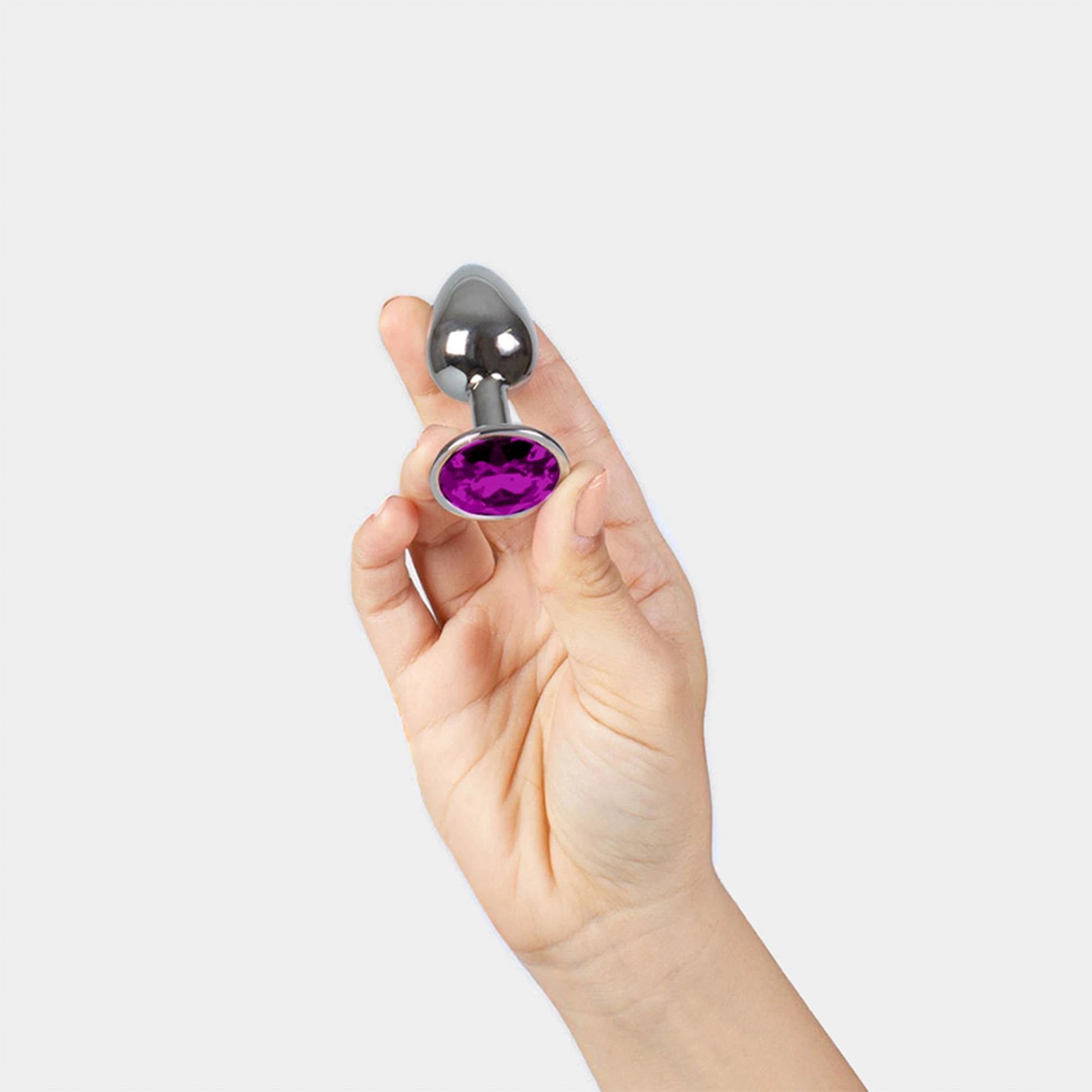 BUTT PLUG MÉTALLIQUE BIJOU VIOLET S