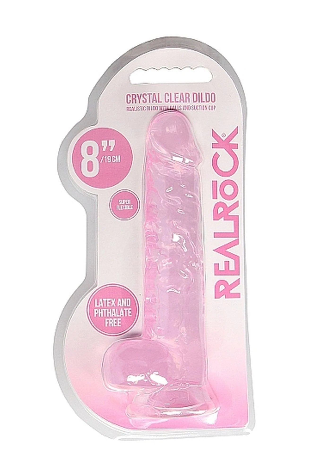 8″ / 20 cm Realistic Dildo With Balls - Pink