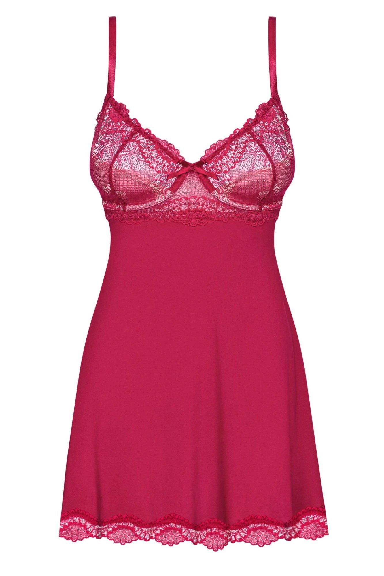 Lingerie-Rosalyne babydoll and thong red S/M