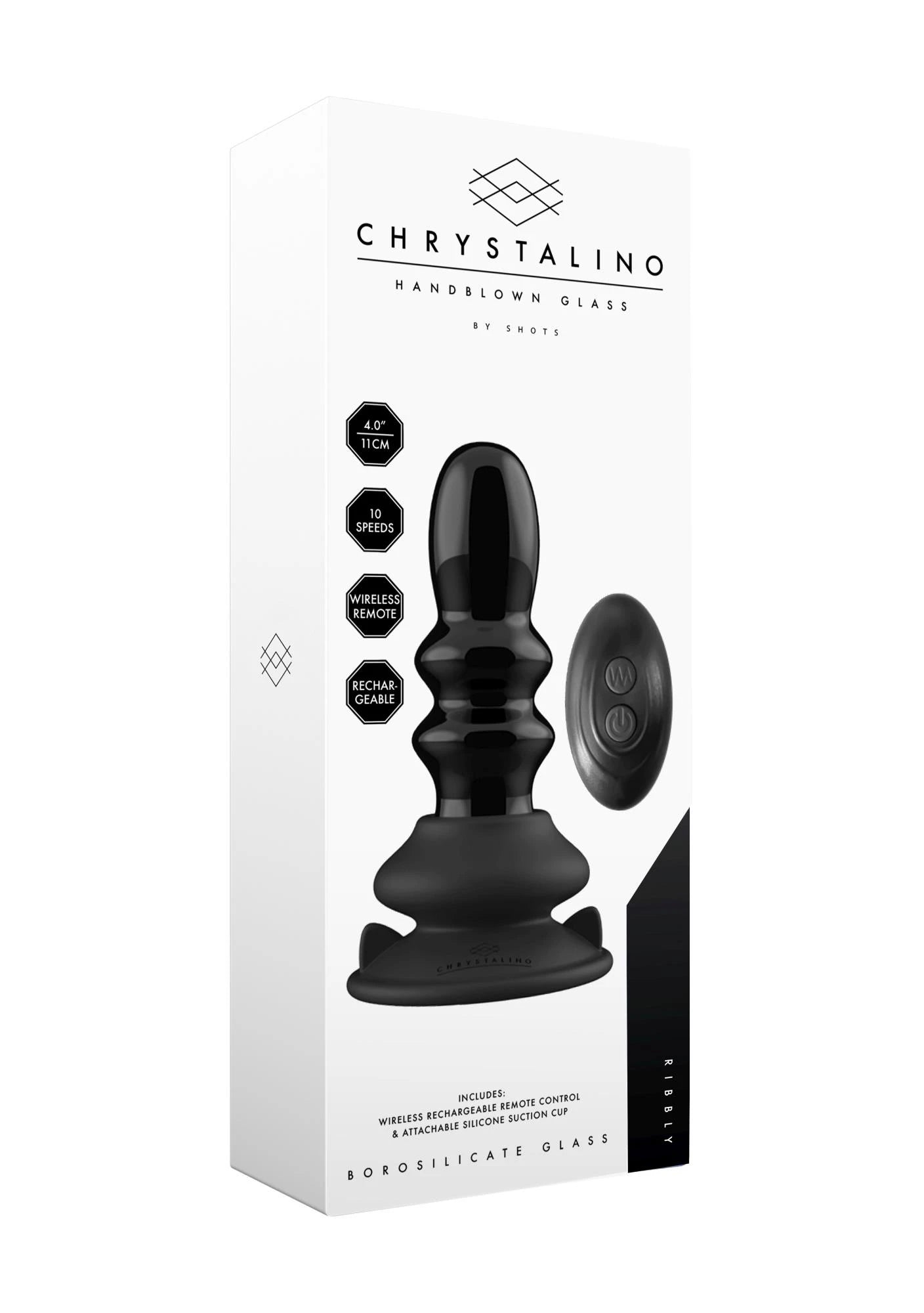 Ribbly - Glass Ribble Vibrator with Suction Cup