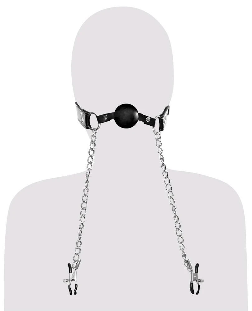 Bâillon à boule de luxe FFE et téton