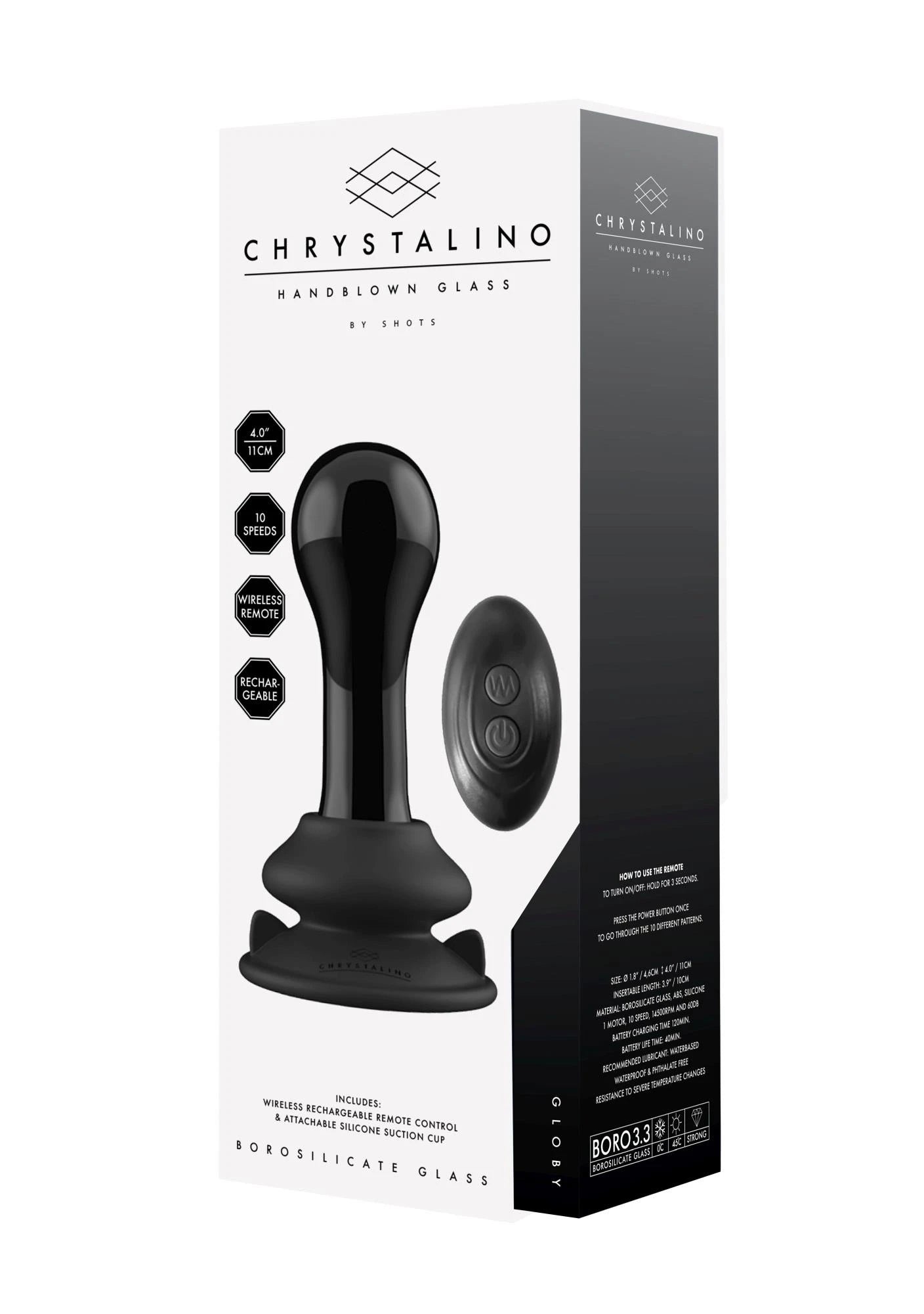Globy - Glass Vibrator with Suction Cup