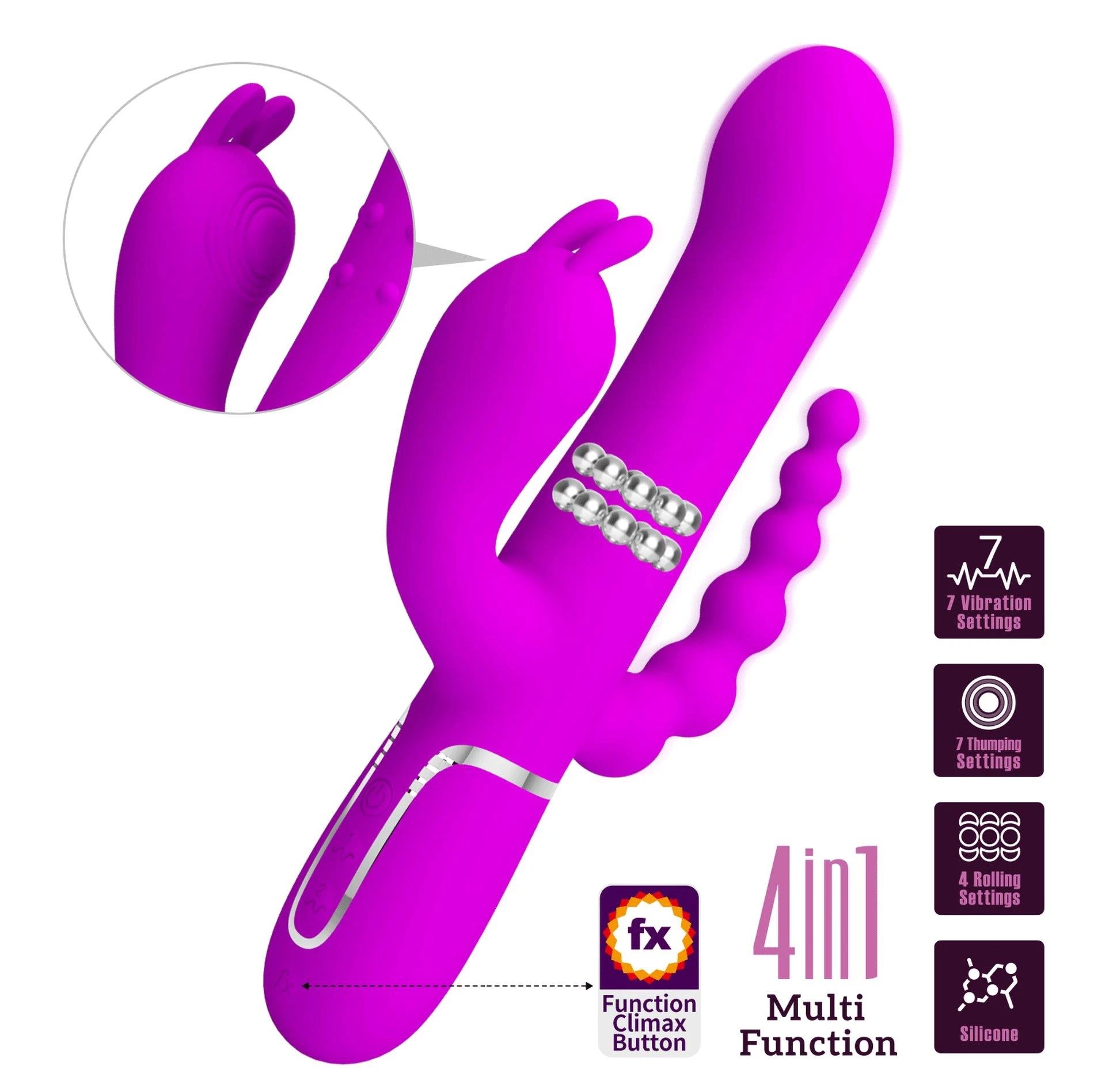 PRETTY LOVE - Cammy Purple, Twinkled Tenderness, 7 fonctions de pulsation 7 fonctions de vibration 4 fonctions de roulement