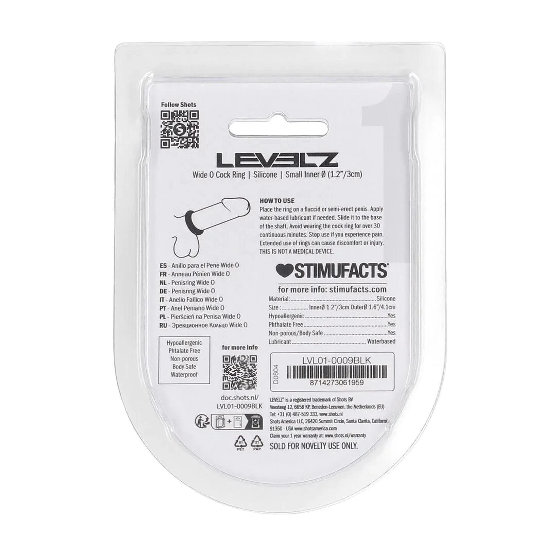Wide O Silicone Cockring - S - 30mm - Black