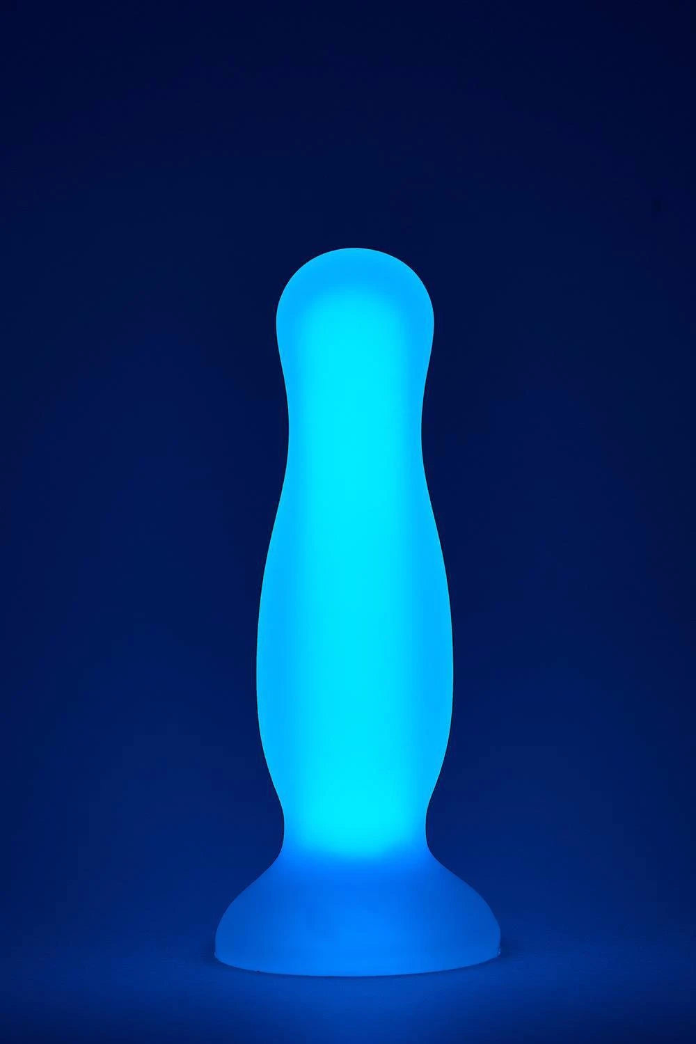 PLUG VIBRANT EN SILICONE SOUPLE LUMINESCENT DANS LE NOIR MOYEN VIOLET