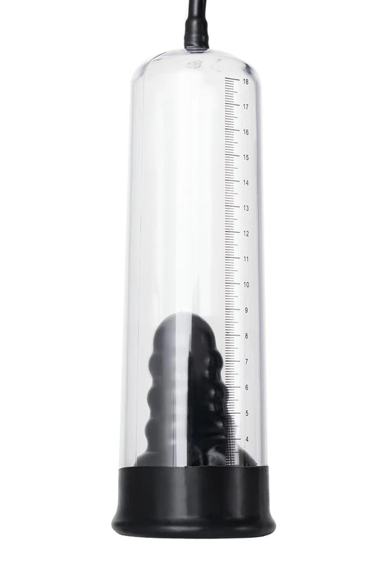 A-TOYS, Penis Pump, PVC, Black, 23.5 cm 3 cock rings included
