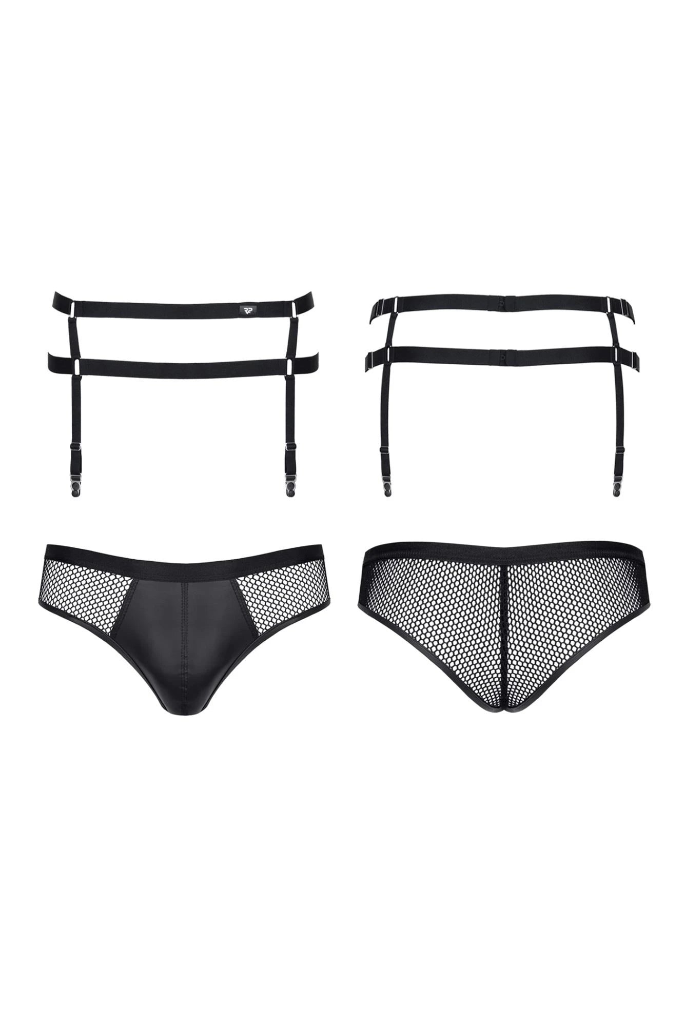 Regnes - CRDSET004 culotte et porte-jarretelles noir M