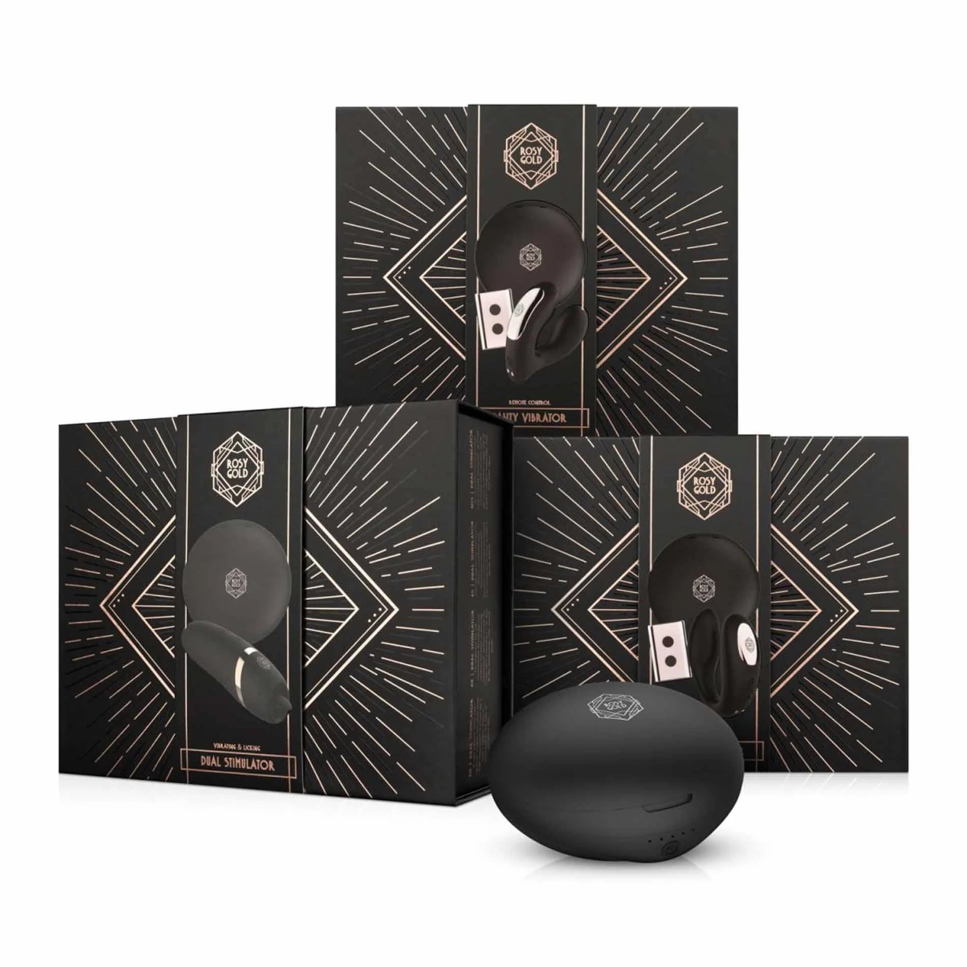 Rosy Gold – Licking Stimulator with Luxury Charging Case – Black